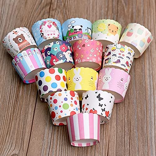 50pcs/Set Multiple Styles Cupcake Mold Holder Muffin Cases Printing Paper Cups Cake Decorating Tools Waterproof Bakeware