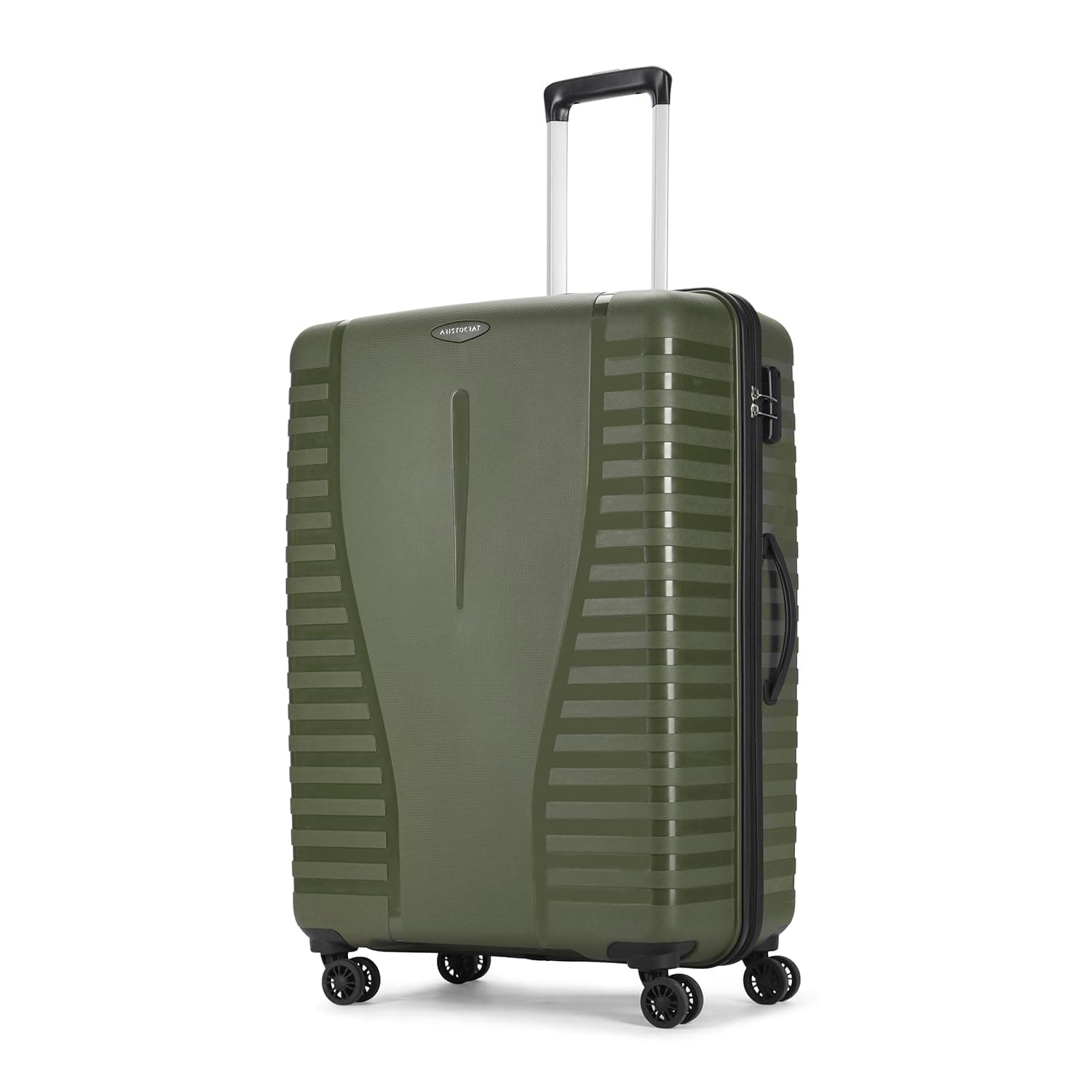 Large Polypropylene Airpro Spinner Check-in 75 Cm() 8 Wheels Trolley Bags for Travel Hard Case Luggage, Lightweight with Combination Lock & Robust Trolley with 3 Years Warranty (Green)