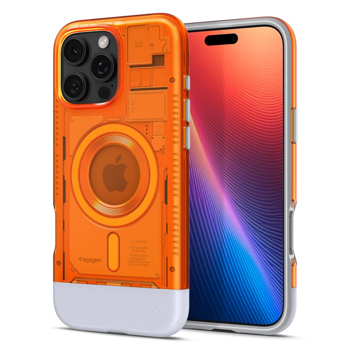 Spigen iPhone 16 Pro Max Case MagSafe Compatible with Magnet, U.S. Military MIL Standard, Classic C1 MagFit ACS08559 (Tangerine)