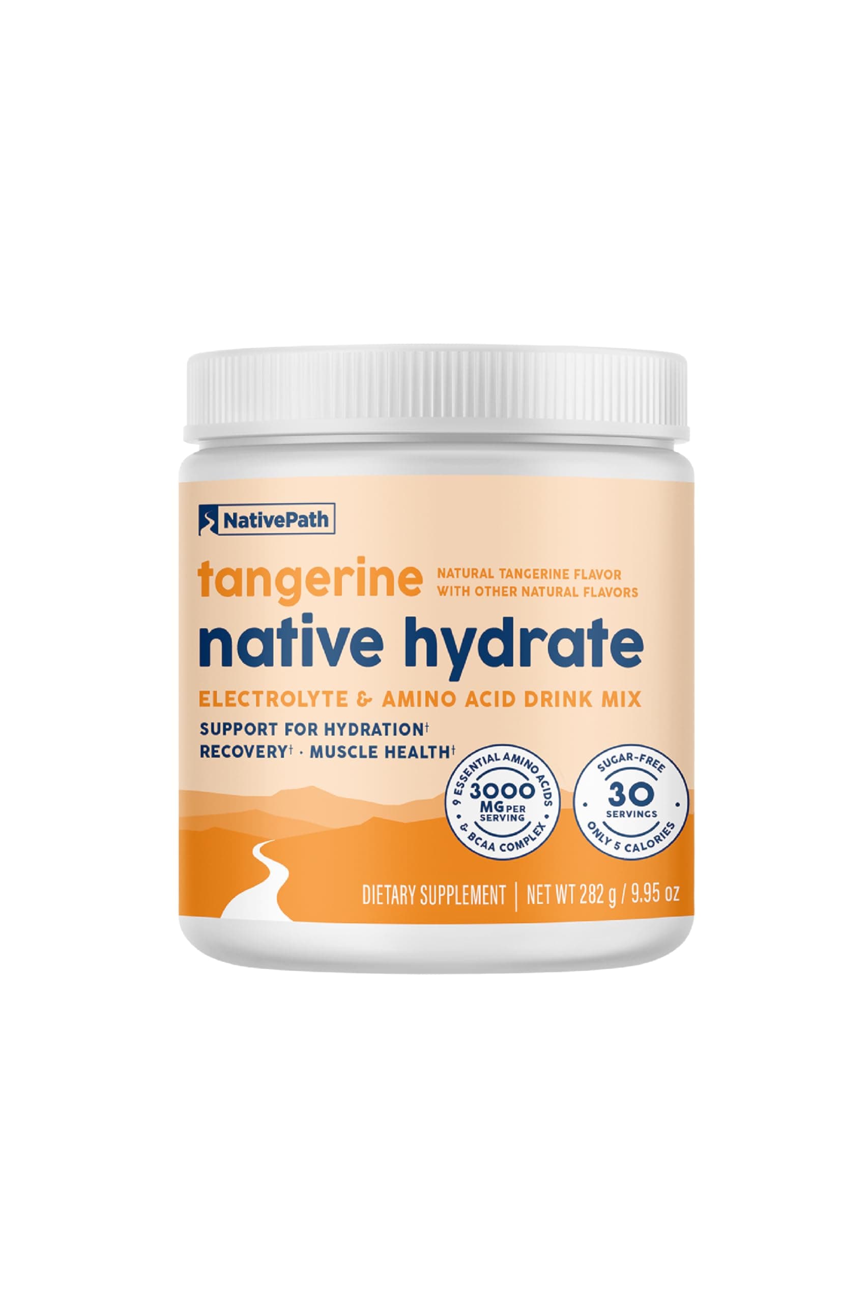 NativePath Native Hydrate, Zero Sugar, Electrolytes Powder with BCAAs, Tangerine Hydration, Keto & Paleo Friendly, 30 Servings