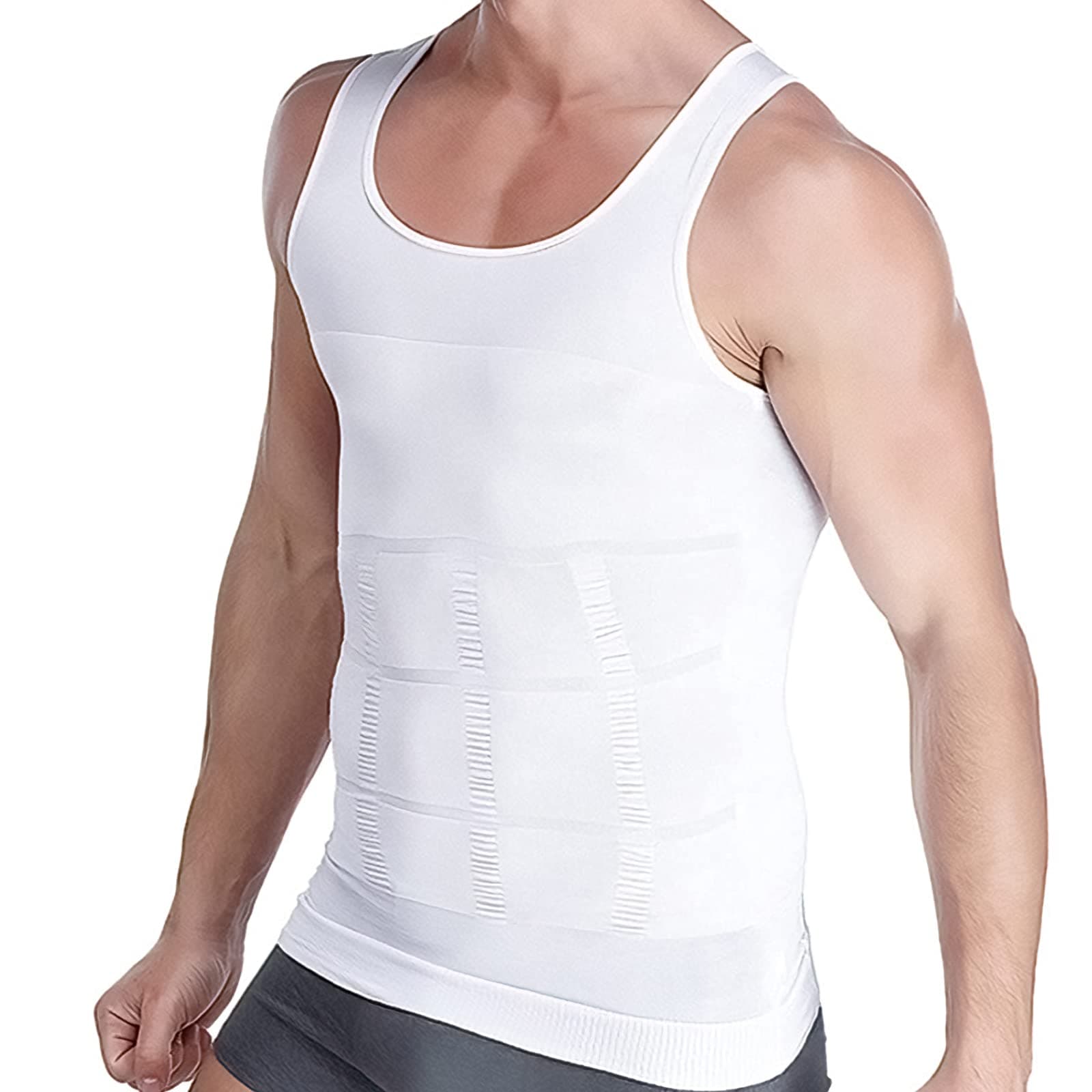 Aptoco Compression Shirts for Men Slimming,Men Body Shaper Abs Slim Tank Top Undershirt for Men's Gynecomastia