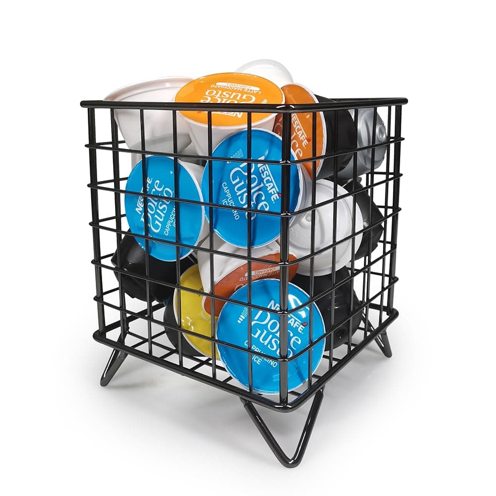 RECAPS Coffee Pod Storage Holder Kitchen Organizer Compatible with Nespresso Black Stores Coffee Pods, Tea Bags and Sugar Packets