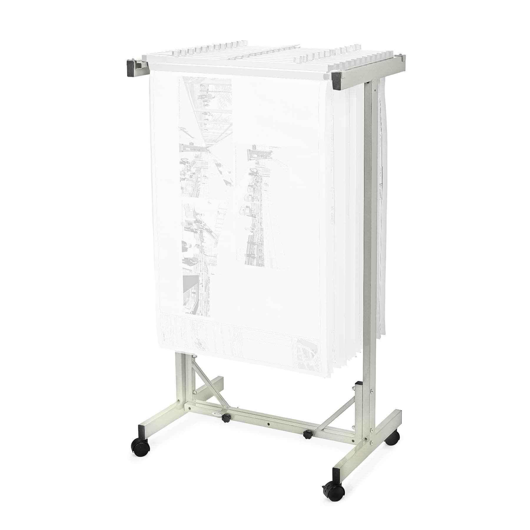 Adir Mobile Blueprint Storage Rack - Adjustable Mobile Blueprint Holder, Vertical Architect Drawing Rack with Wheels, Poster Display, Construction Plans Holder (Without Blueprint Clamps)