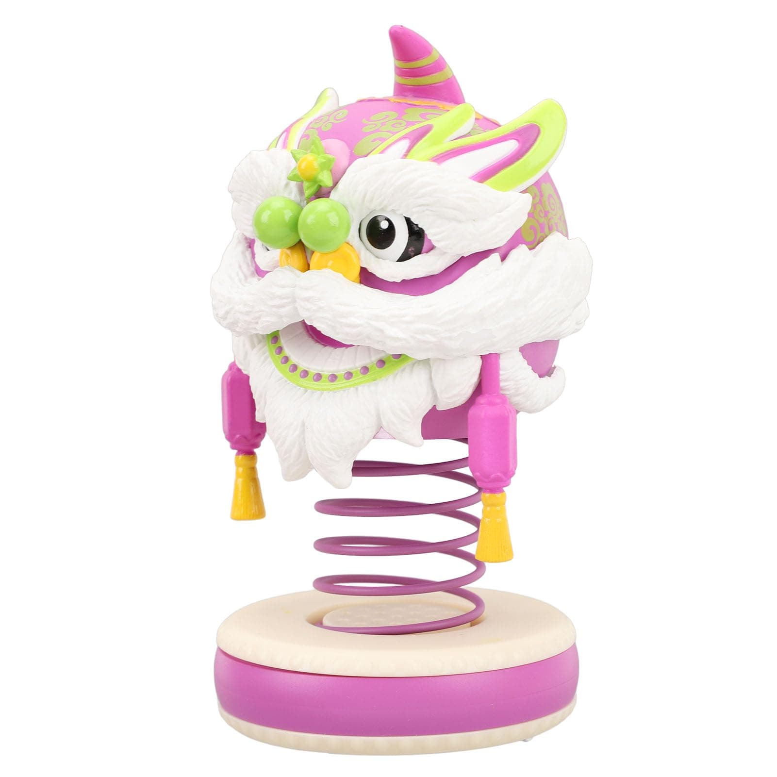 Alomejor Car Bobblehead Ornament, Lion Shape Dashboard Decor with Diffuser Fun Shaking Head Toy for Car Office Home Desk Rubber Non Slip Base (Purple+White)