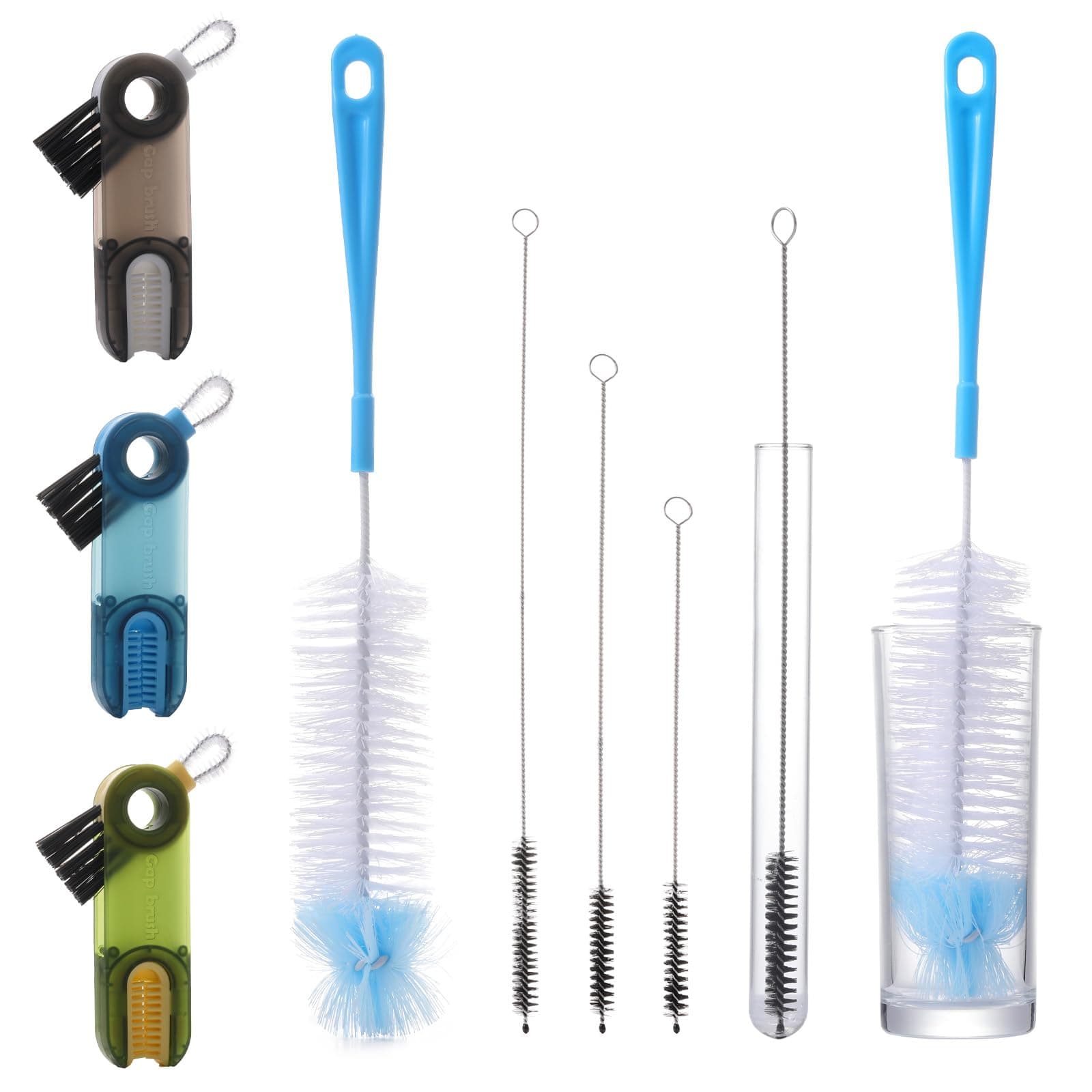 7 Pack Bottle Brush Cleaner Set, 3 in 1 Cup Lid Gap Cleaning Brush, Straw Brush Water Bottle Brush, Multifunctional Insulation Bottle Cleaning Tools, Home Kitchen Cleaning Tools