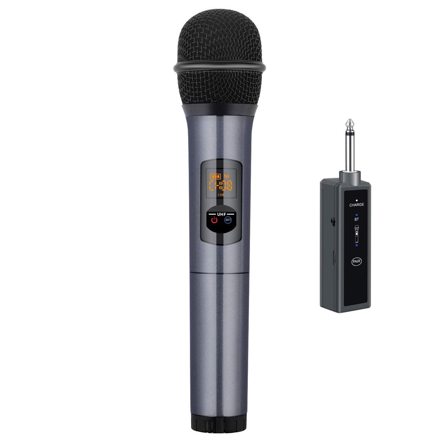 Wireless Microphone Karaoke Bluetooth Microphone Wireless Professional - UHF Handheld Wireless Mic & Receiver System - Cordless Microphone for Singing Karaoke Church Speech