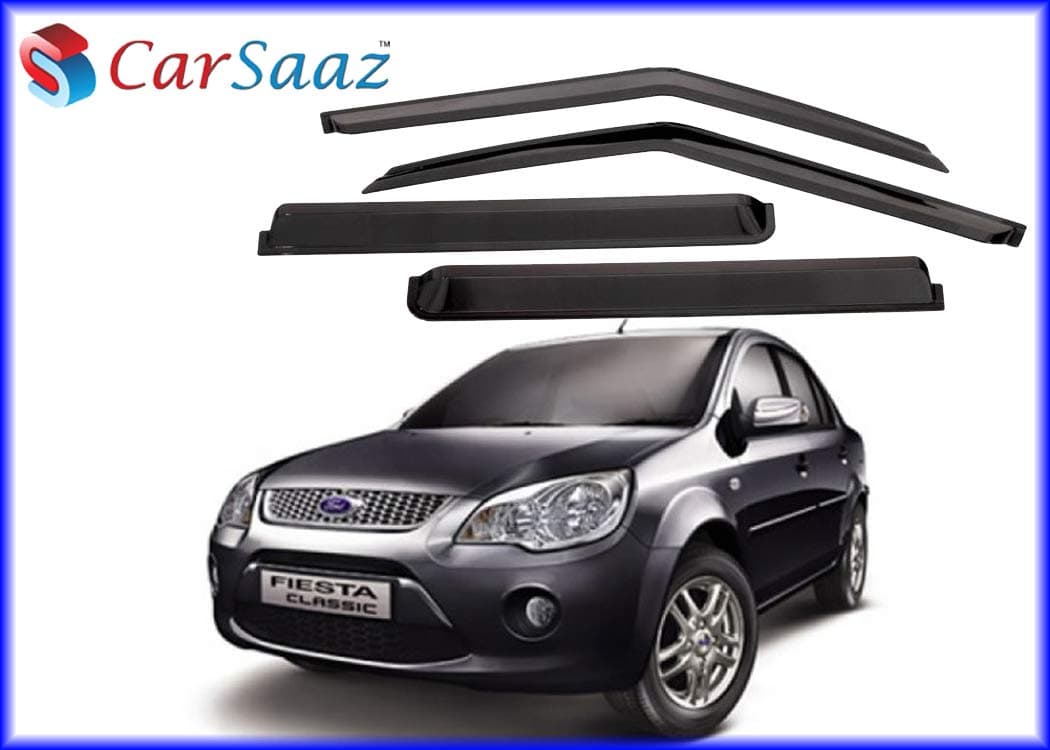 CAR SAAZ Unbreakable Door Visor/Rain Visor/Wind Deflector Compatible with Fiesta Type 1(2004-2010) (Set of 4 Pcs)