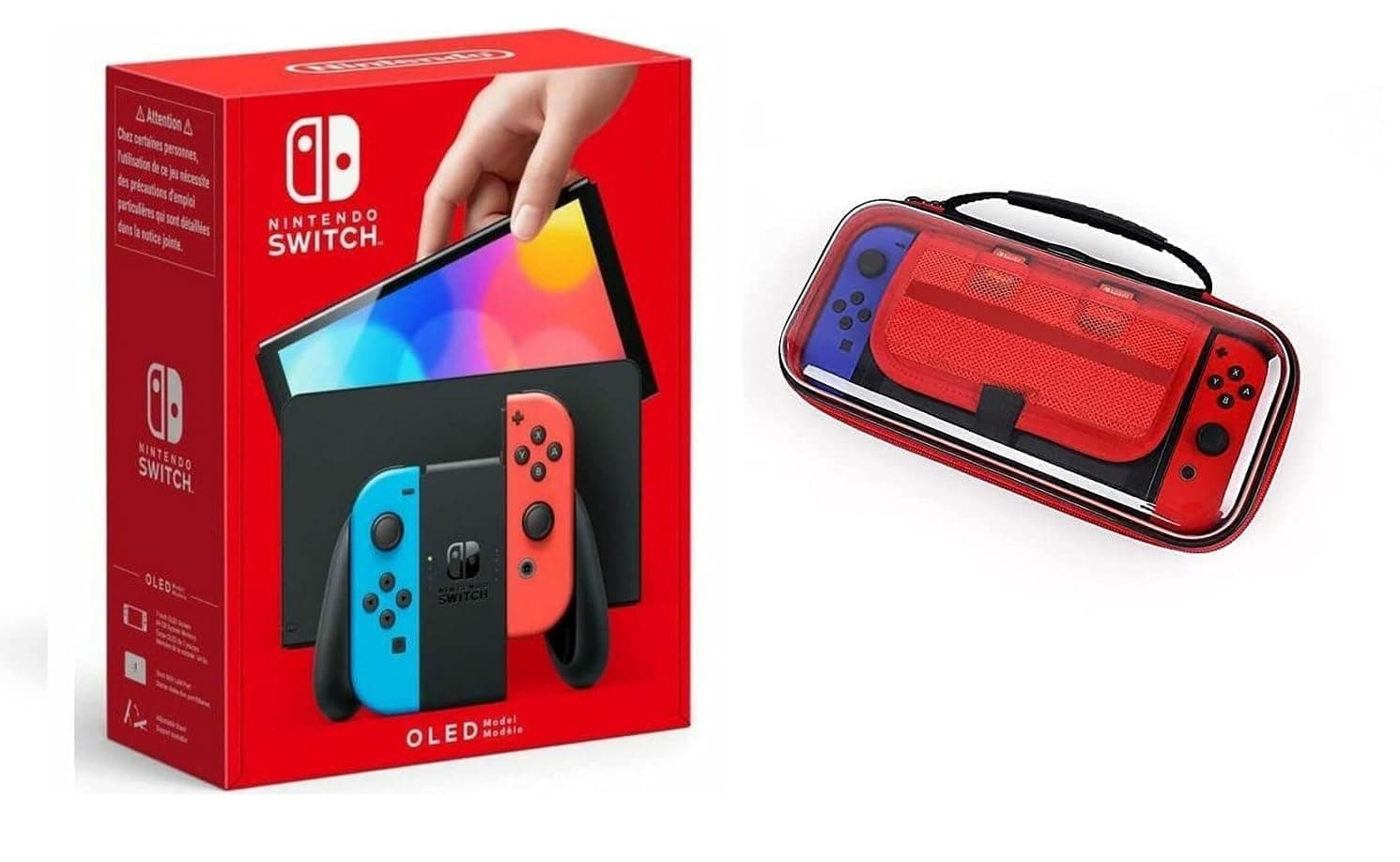 Nintendo Switch OLED with Joy-Con - White and Black + X-Ninja Case