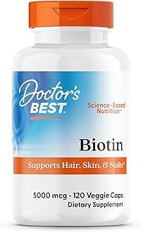Biotin Supports Hair, Skin, Nails, Boost Energy, Nervous System, Non-GMO, Vegan, Gluten Free, 120 Count