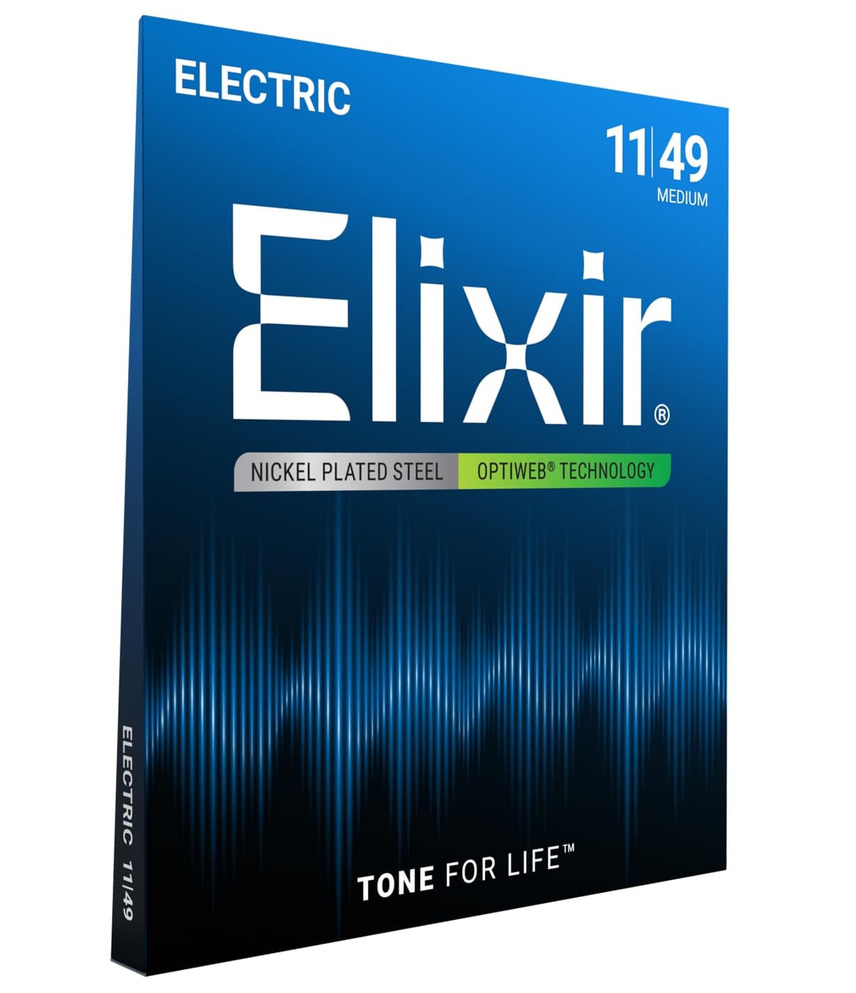 Elixir Strings 19102 Coated Nickel Electric Guitar Strings, Medium (.011-.049)