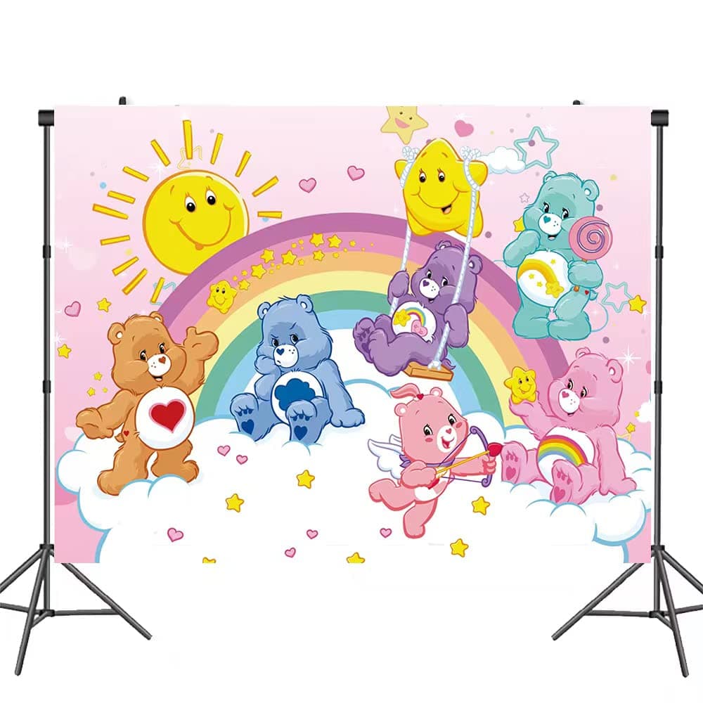 5ft x 3ft Cute Bear Party Backdrop - Themed Birthday Background for Indoor Decorations