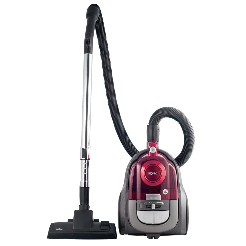 Solac Apollo Compact - Cyclonic Vacuum Cleaner (600W, Power Regulator, 2.5 Litre Capacity Plus Accessories), Pink and Black [Energy Class A]