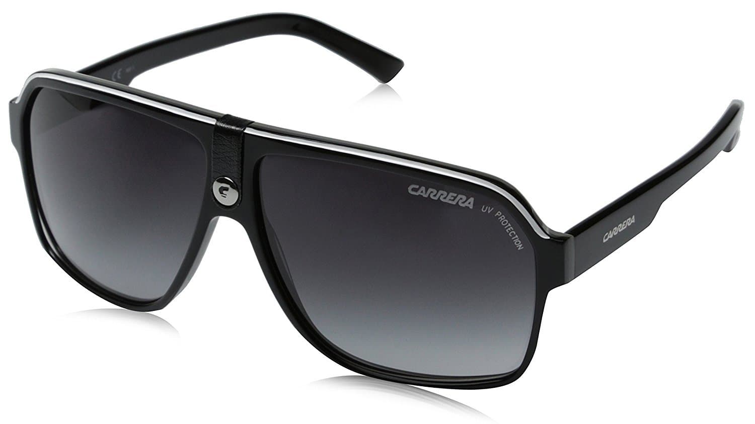 CA33/S Pilot Sunglasses, Black Cry Grey Frame/Dkgray Gradient Lens, 62 mm