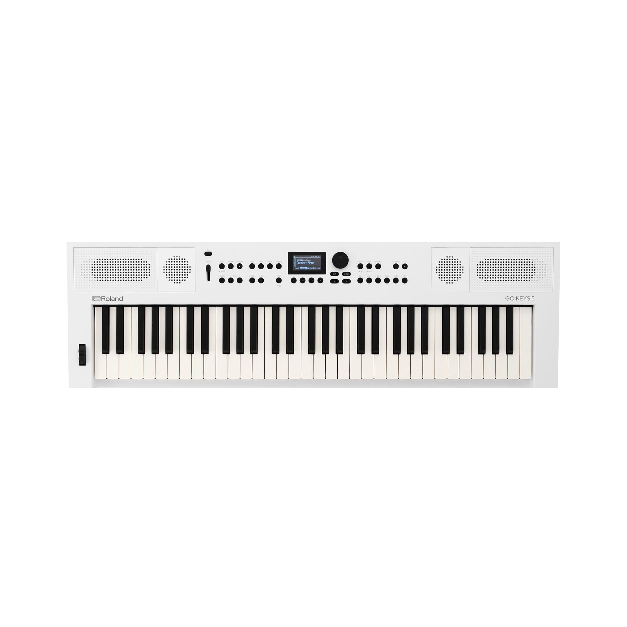 GO:KEYS 5 Music Creation Keyboard | 61-Note Keyboard | Built-In Stereo Speakers | Mic Input | Bluetooth Audio/MIDI Support for Music Streaming - White