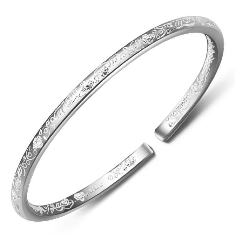 999 Solid Sterling Silver Bangle Cuff Bracelets for Women's | Sterling Silver Bracelet | Silver Jewelry | Silver Bracelets for Women | Jewelry for Women | Charm Bracelets for Women