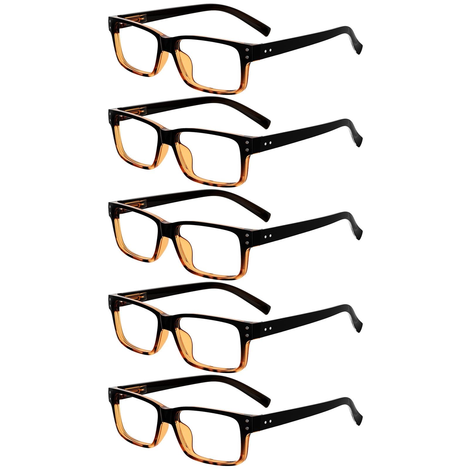 Eyekepper Vintage Reading Glasses for Men - 5 Pack Spring Hinges Classic Readers