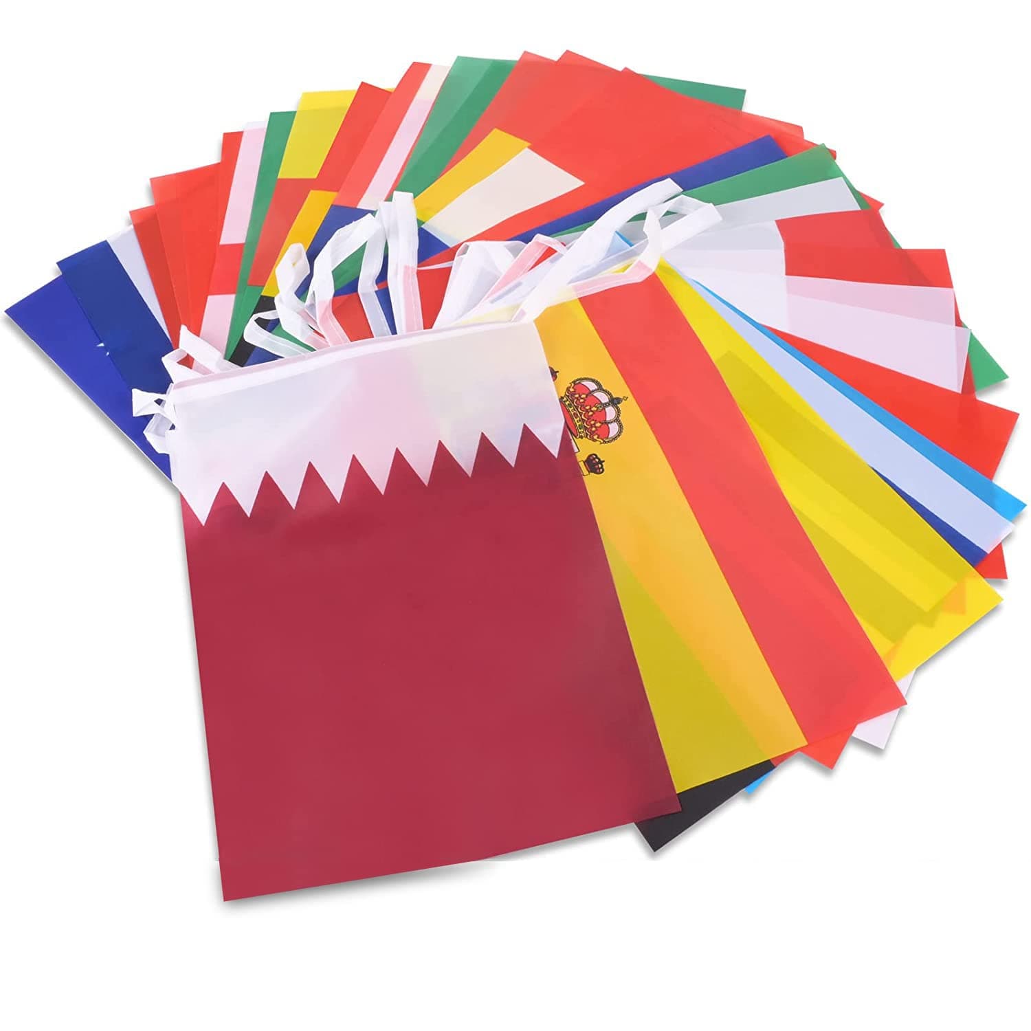 32 Countries Flags International String for World Cup 2022 Qatar, 8x11 inch / 20x28 cm, Clubs, Bar, Party, Football Fans