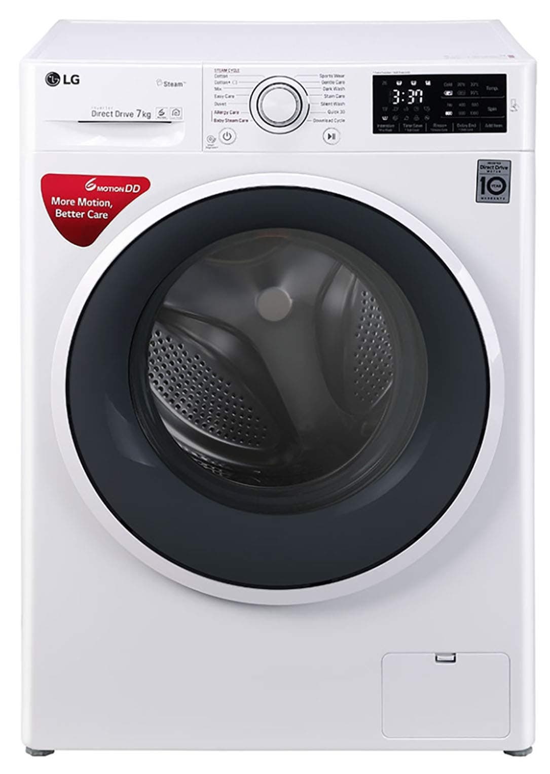 LG 7 kg Inverter Fully-Automatic Front Loading Washing Machine (FHT1007SNW.ABWPEIL, Blue and White, Inbuilt Heater)