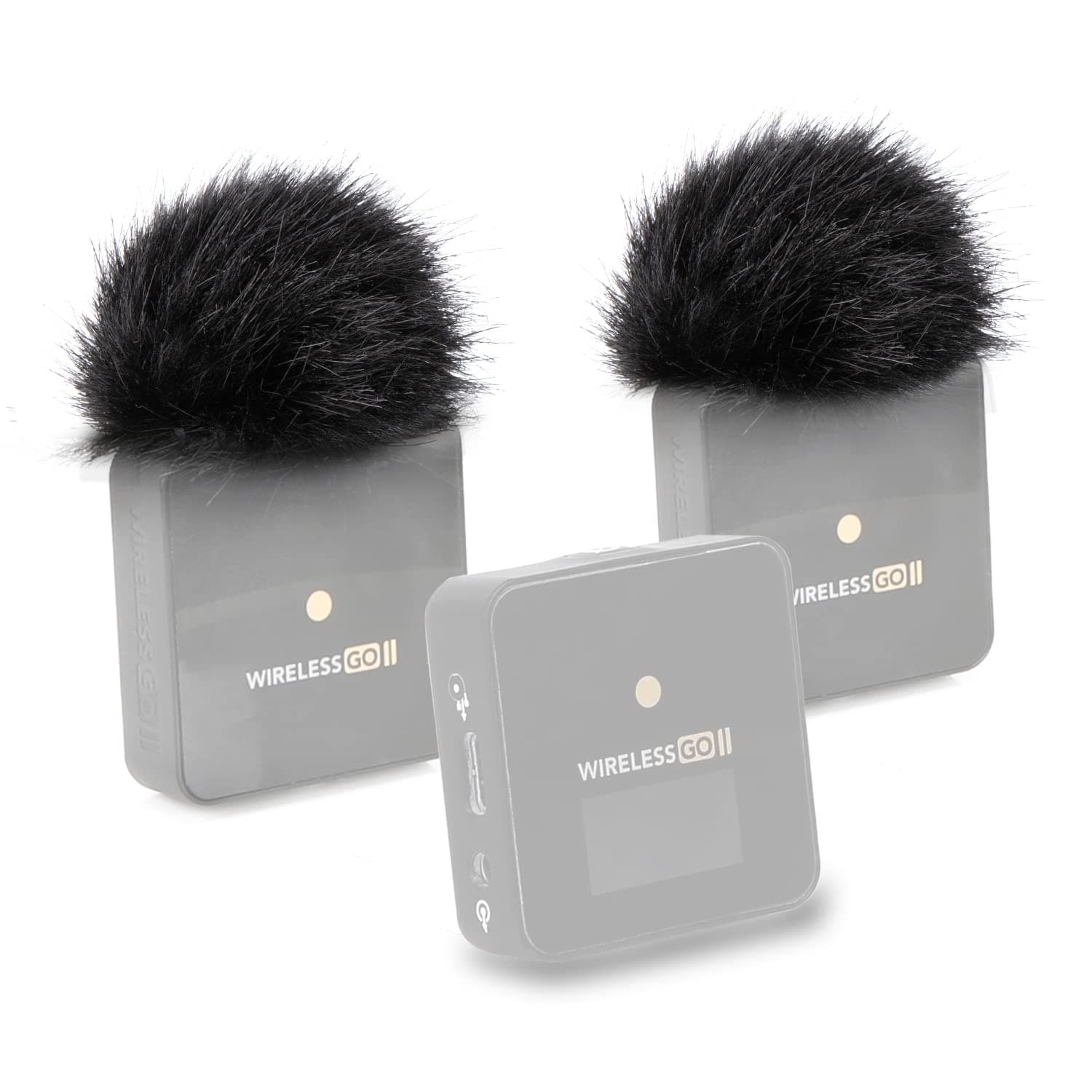 SUNMON Mic Pop Filter Furry Windscreen for Rode Wireless Go 2 Microphone，Windproof and Noisy, Rode Wireless Mic Cover Furry Foam Compatible with RODE Wireless Go 2 (2 PC)