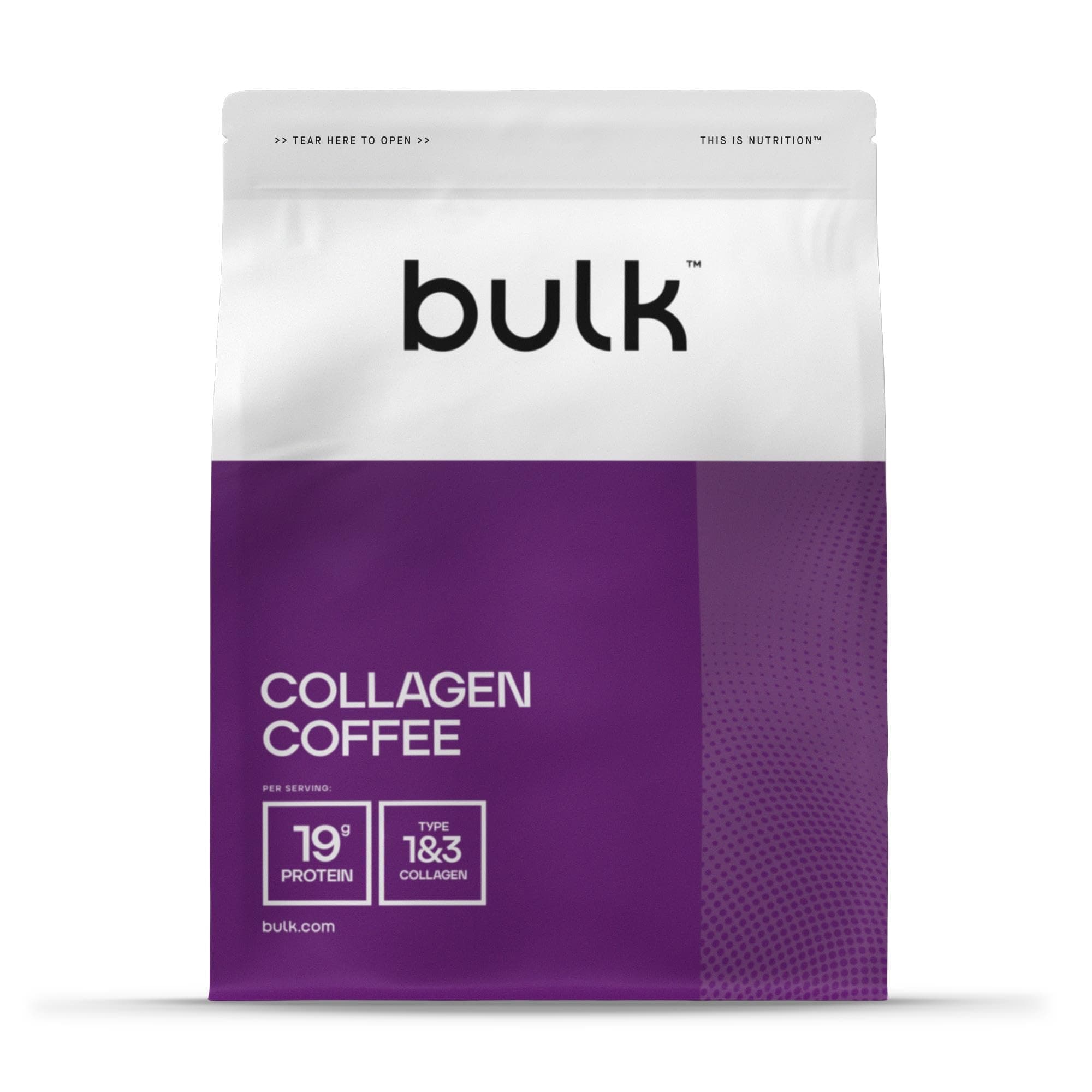 Bulk Collagen Coffee, High Protein Caramel Latte Coffee with Single-Origin Arabica, 500g, 20 Servings, 19g Protein and 150 mg Caffeine per Serving, Hydrolysed Collagen Peptides,Instant and Easy to Mix