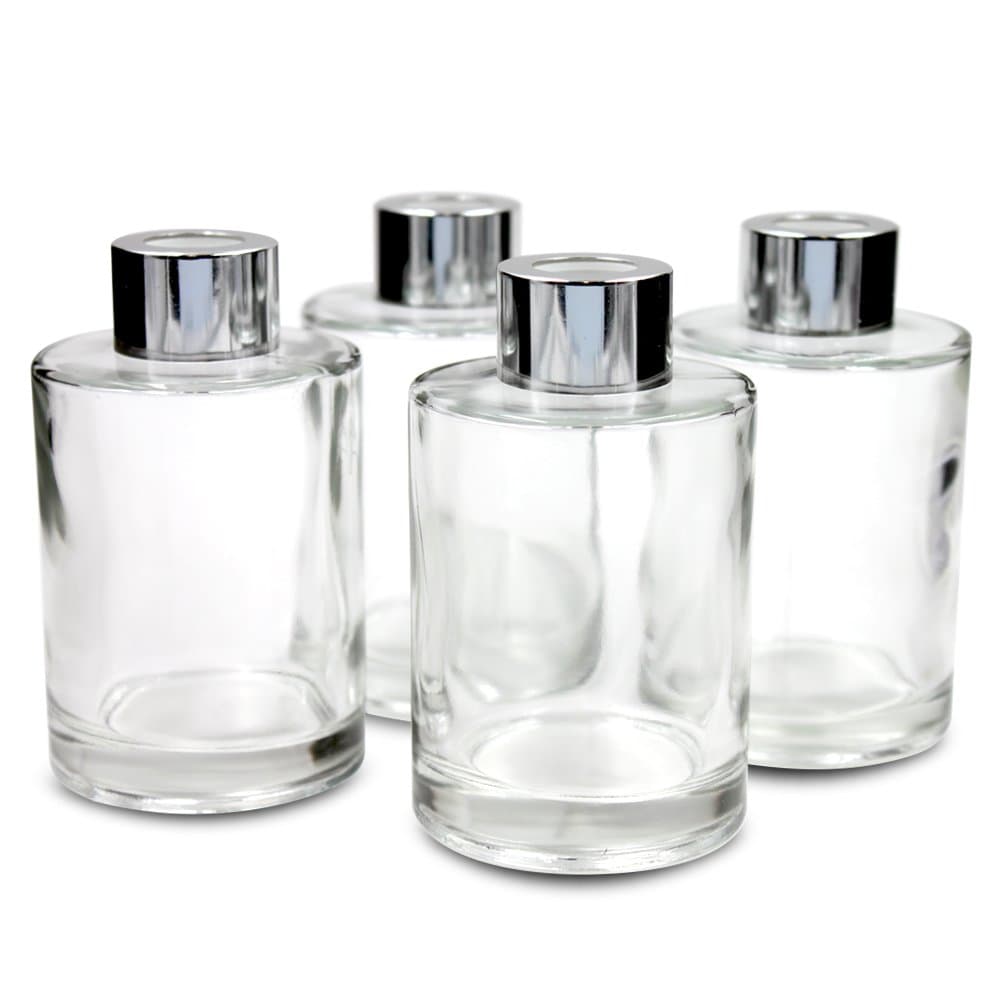 Glass Diffuser Bottles Diffuser Jars with Caps Set of 4 – 4.2 inches High, 120ml 4.06 ounce. Fragrance Accessories Use for Diy Replacement Reed Diffuser Sets.