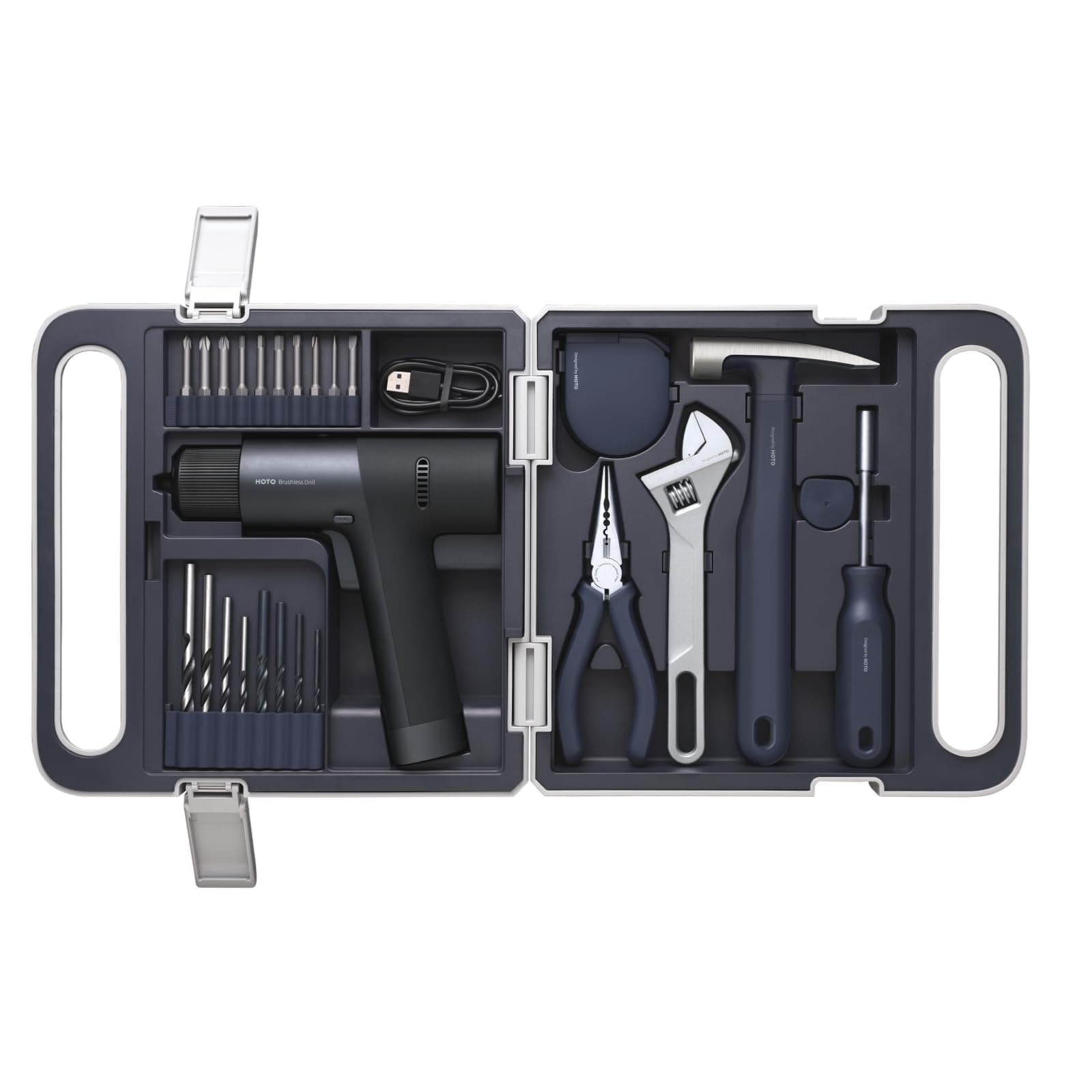 - Cordless Brushless Drill Tool Set, Variable Speed, Hidden Buckle, Unique LED Screen, Intelligent Digital Display, Exquisite & Practical, High-end Drill Kit for Home/Daily Use