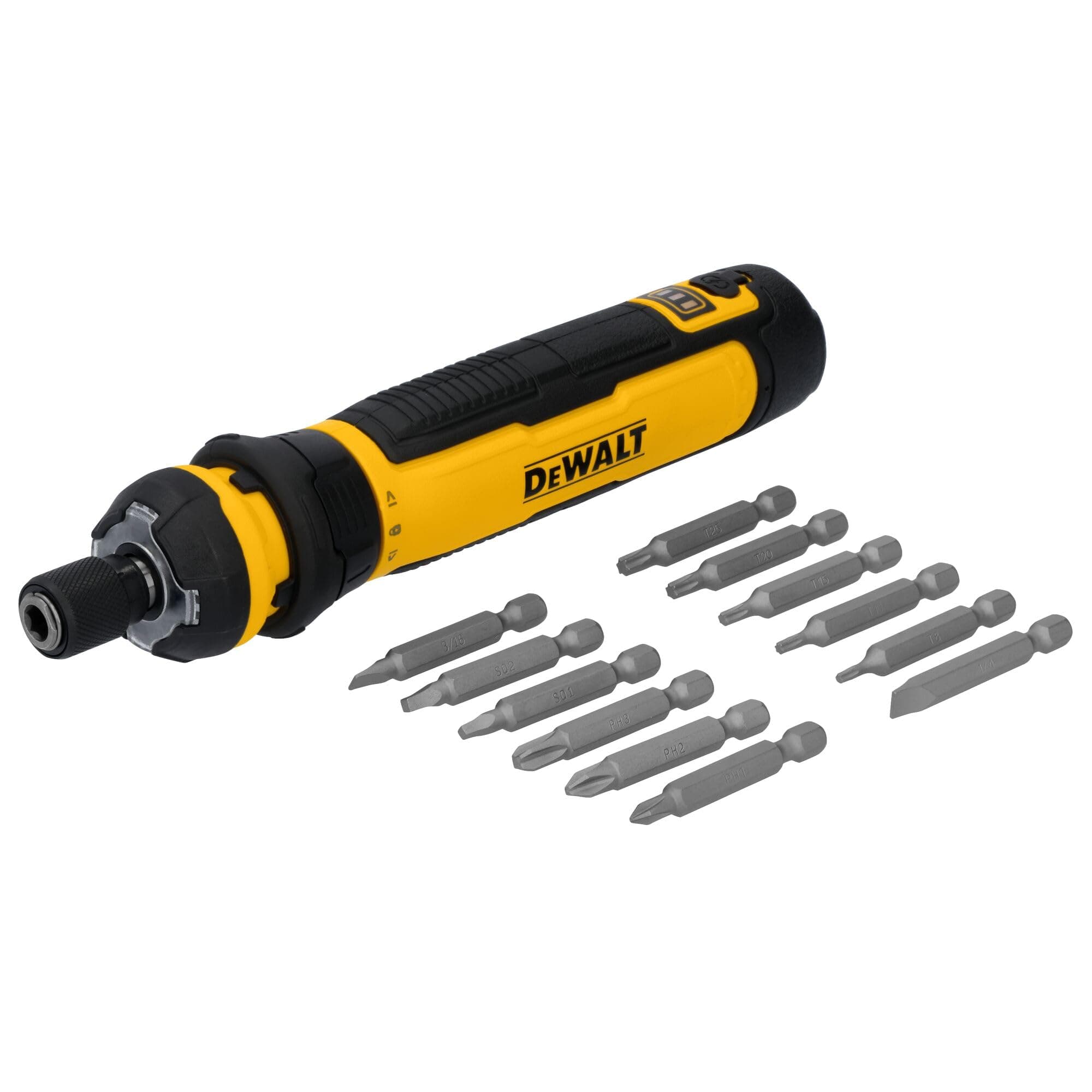 DEWALT Cordless Screwdriver USB Rechargeable with FLEXDRIVE Control and Screwdriver Bit Set, Electric Screwdriver Cordless with LED Light (DWHT66719)