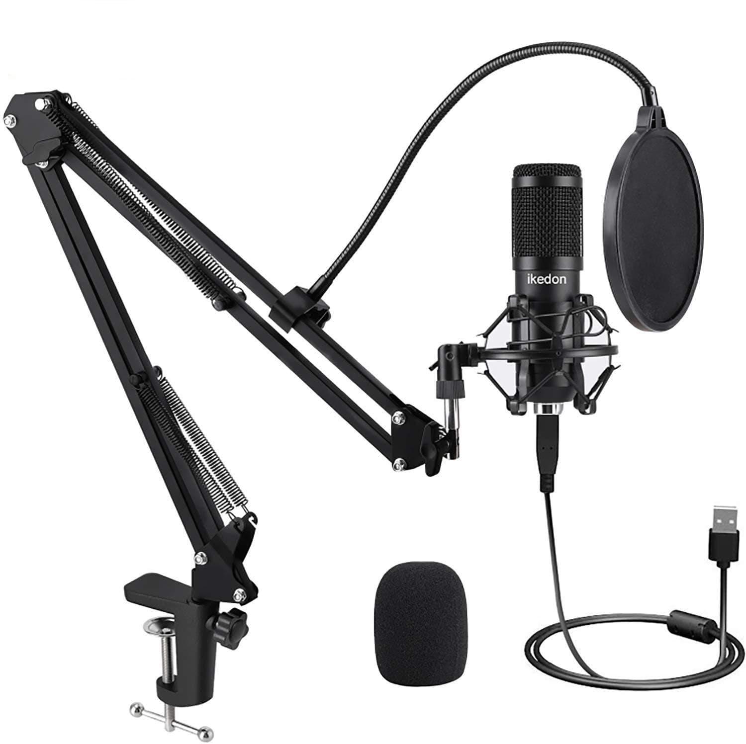 Ikedon 192KHz/24Bit USB Condenser Microphone, Plug & Play, Studio Cardioid Mic for Recording YouTube Gaming Podcasting