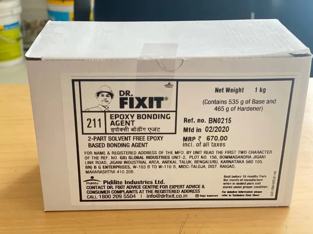 Epoxy Bonding Agent - 1Kg, Suitable for Bonding new to old concrete, bricks and steel components, bricks, tiles - Waterproofing Expert Agent