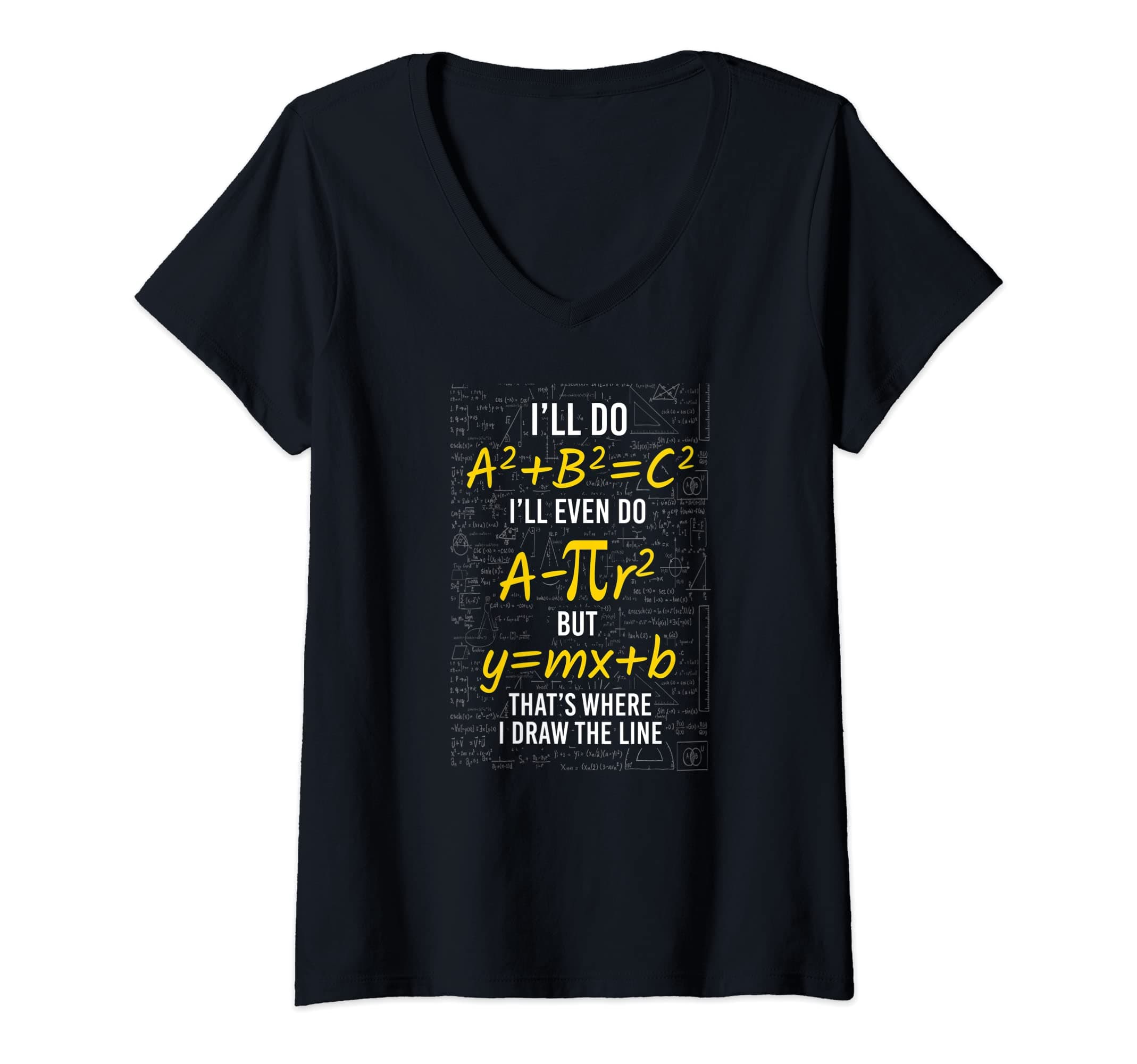 Womens Math Teacher Nerd Student Formula Equation Pun I'Ll Do A2 V-Neck T-Shirt