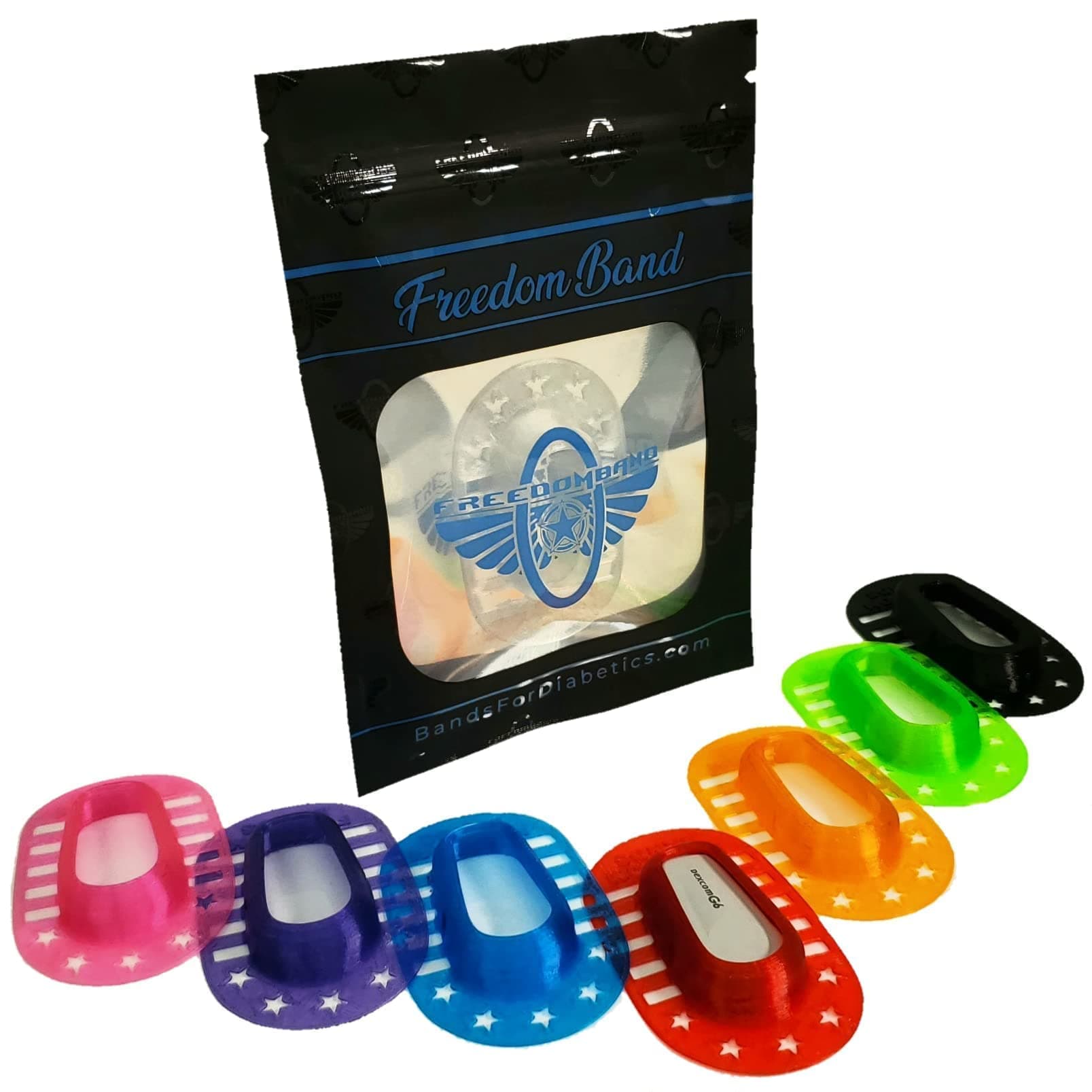 Infiniflex for Dexcom G6 Patch Guard Sensor Shield & 2 Adhesive Overlay Cover Case by Freedom Band (Clear)