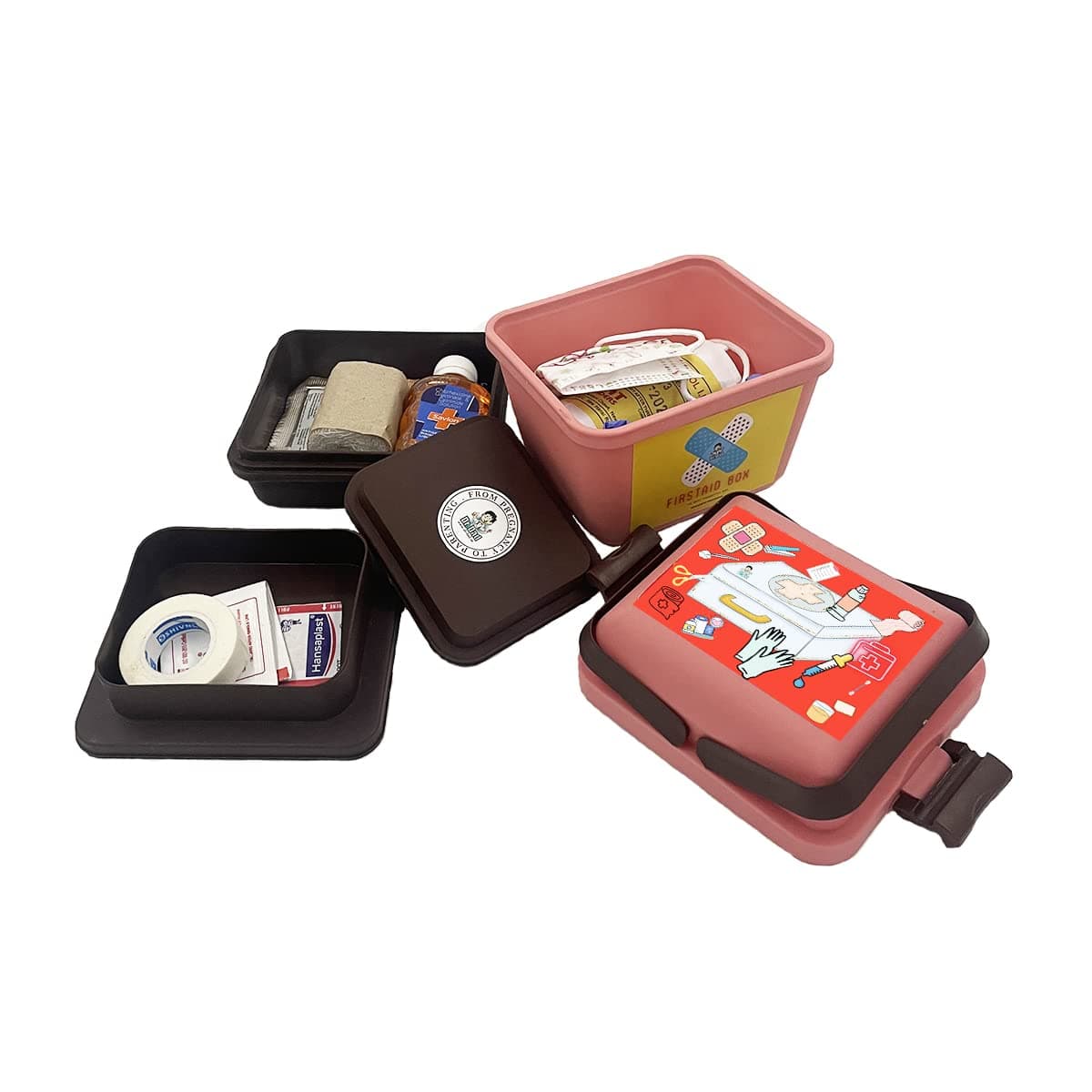 Dr Dad Portable Medicine Storage Box, First Aid Storage Box with Sturdy Lid and Easy to Organise Detachable Tray for use in Home, Office, Car, etc.
