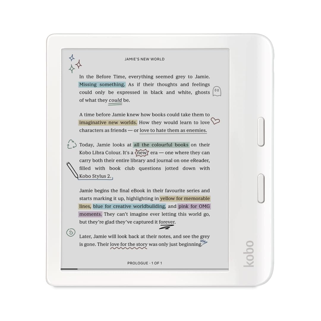 Libra Colour | eReader | 7" Glare-Free Colour E Ink Kaleido 3 Display | Dark Mode Option | Audiobooks | Waterproof