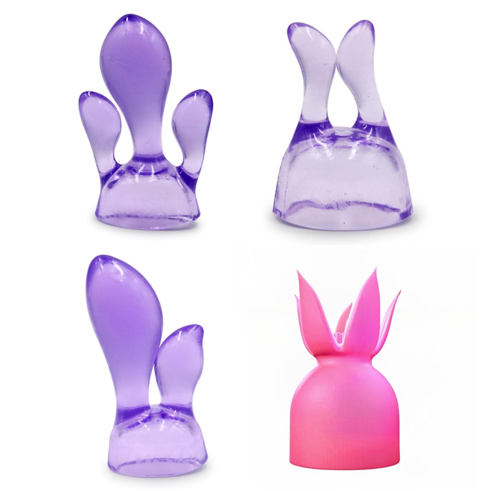 Silicone Massage Attachments 4 Pcs Replaceable Accessories Matching 4.0 cm Massager Head for Deep Tissue Muscle Relaxation B (1), Purple