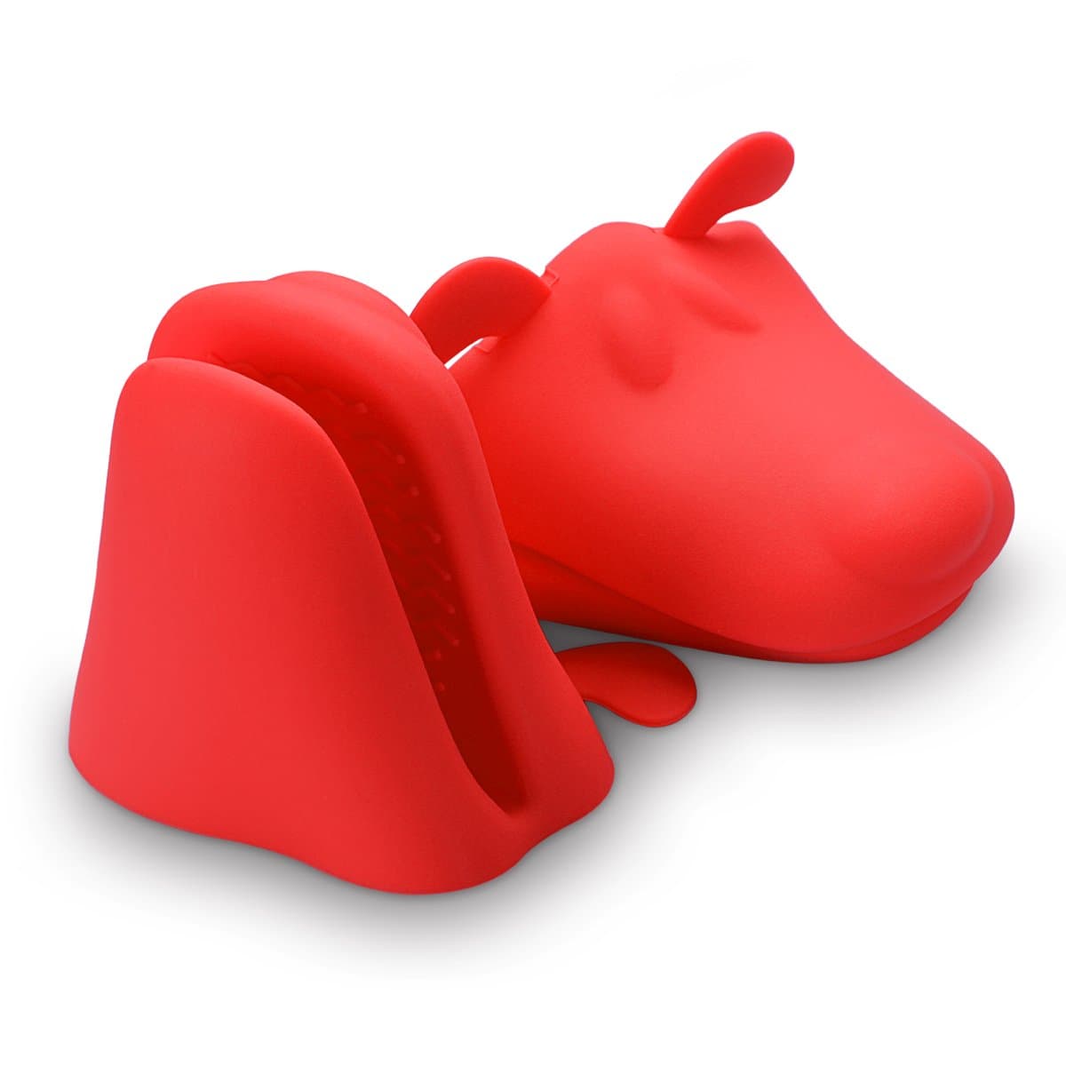 2x Silicone Oven Mitts – Red