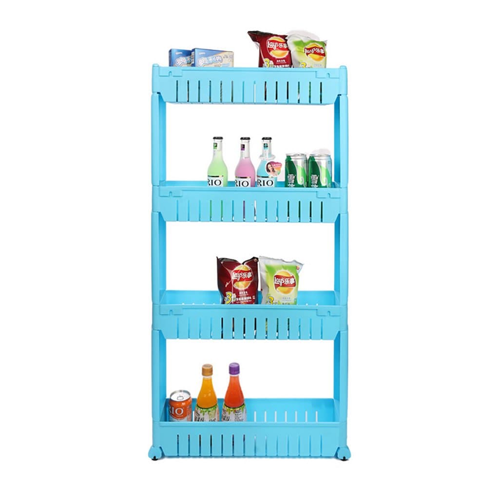 CFstc Kitchen Storage Trolleys Slide Out Storage Tower Movable Detachable Shelf With Wheels 4 Tier For Kitchen Bathroom Living Room (Color : C)