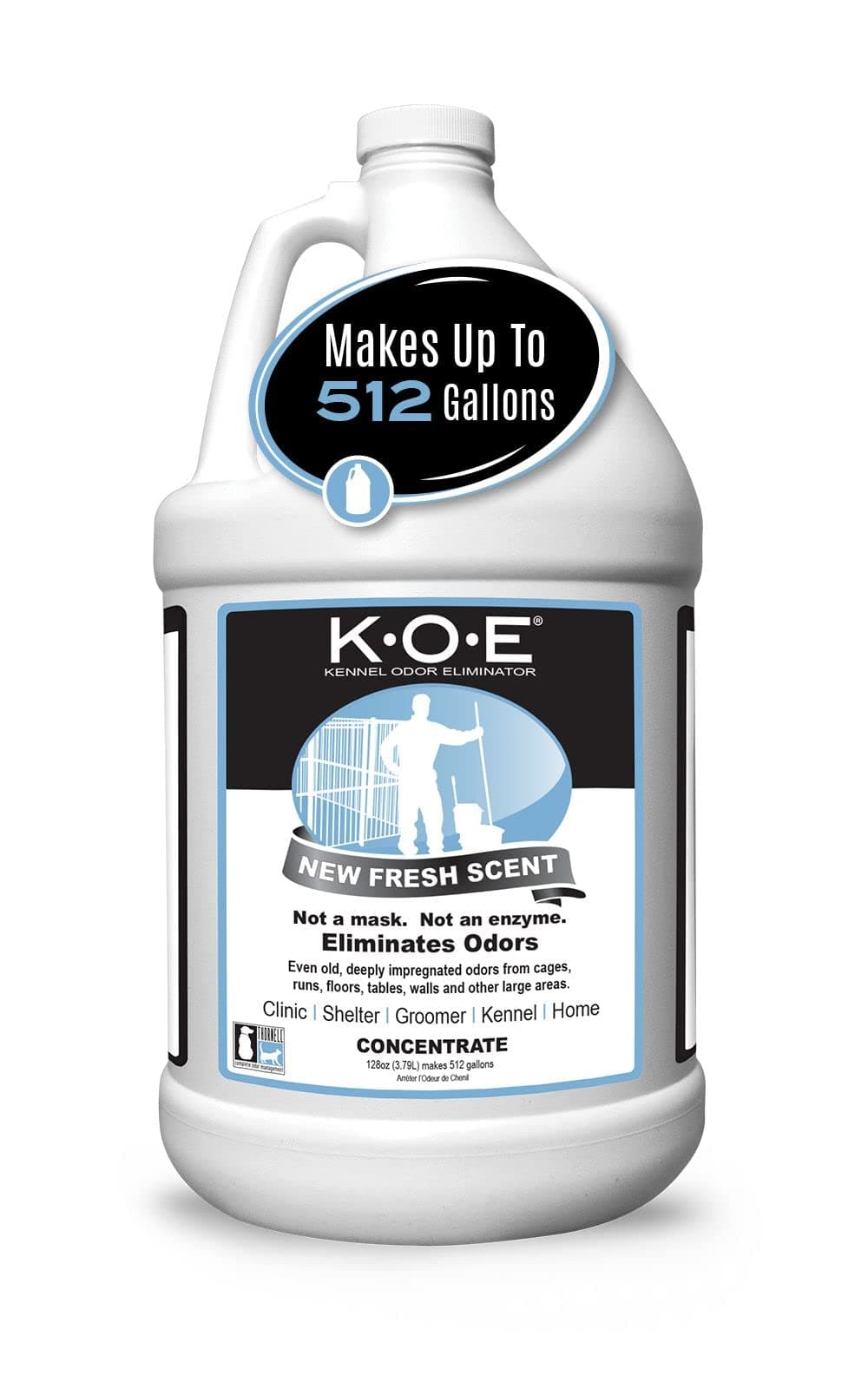 Odorcide K.O.E. Fresh Scent Odor Eliminator Concentrate – For Strong Odor on Cages, Floor, & More – Non-Enzymatic For Home & Dog Kennel – Home & Pet Supplies (1 Gal)