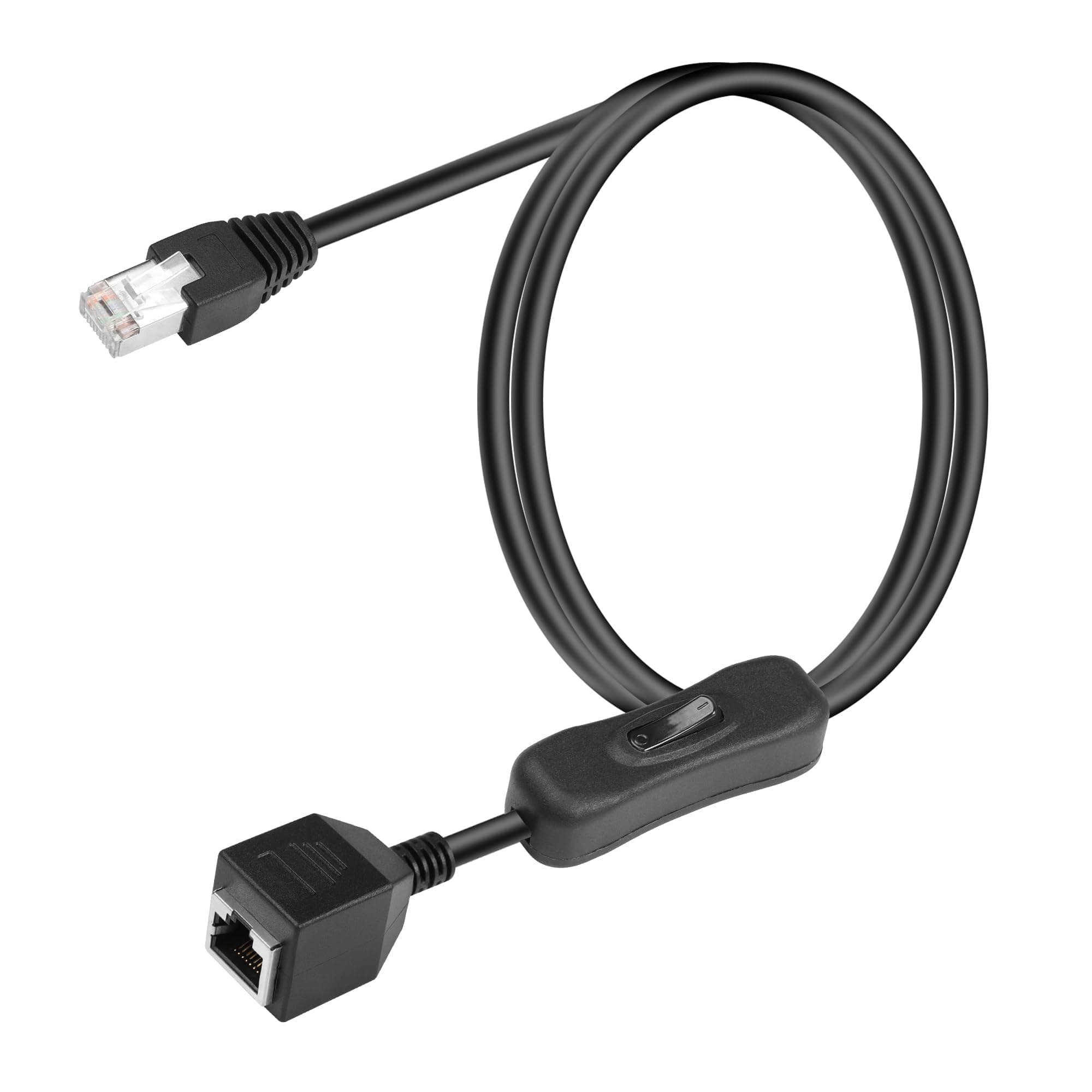 SinLoon Cat6 Ethernet Cable with On/Off Switch High Speed RJ45 Male to Female Extension Cable with 304 Switch Cat6 Internet Network Cable,1M 3.3FT (Male to Female)