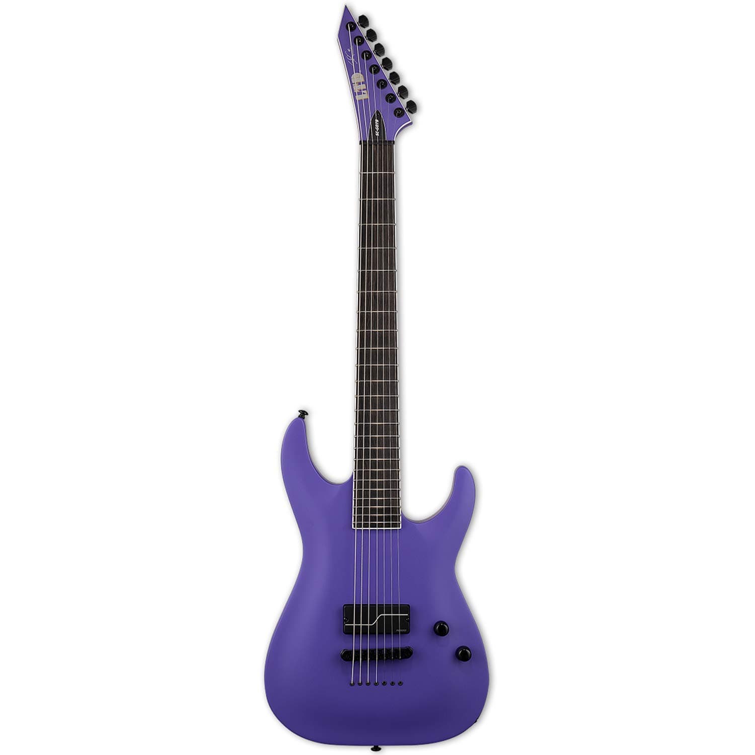 ESP LTD SC-607 Stephen Carpenter Baritone 1-Hum Electric Guitar with Case, Purple Satin