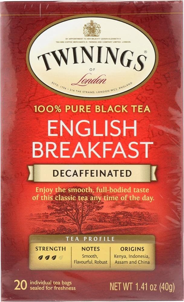 Twinings Decaffeinated English Breakfast Tea, 20 ct