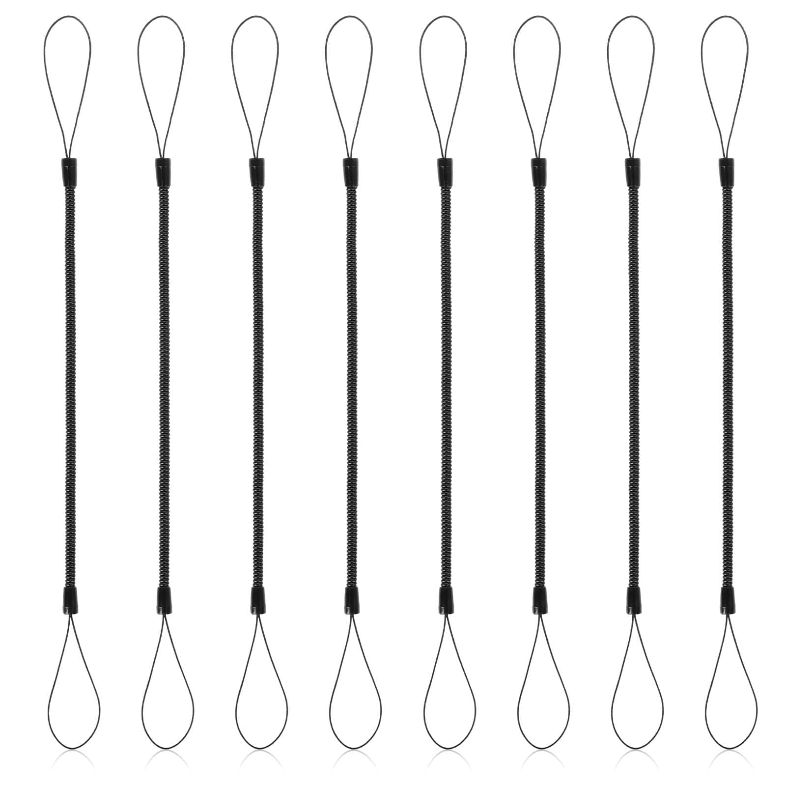 8 PCS Elastic Lanyard Tether Retractable Spring Coil Strap Pens Coil Spring Straps Touch Pens Plastic Coil Spring Leash Stylus Lanyard Cord for Tethering Touch Pens to Touchscreen