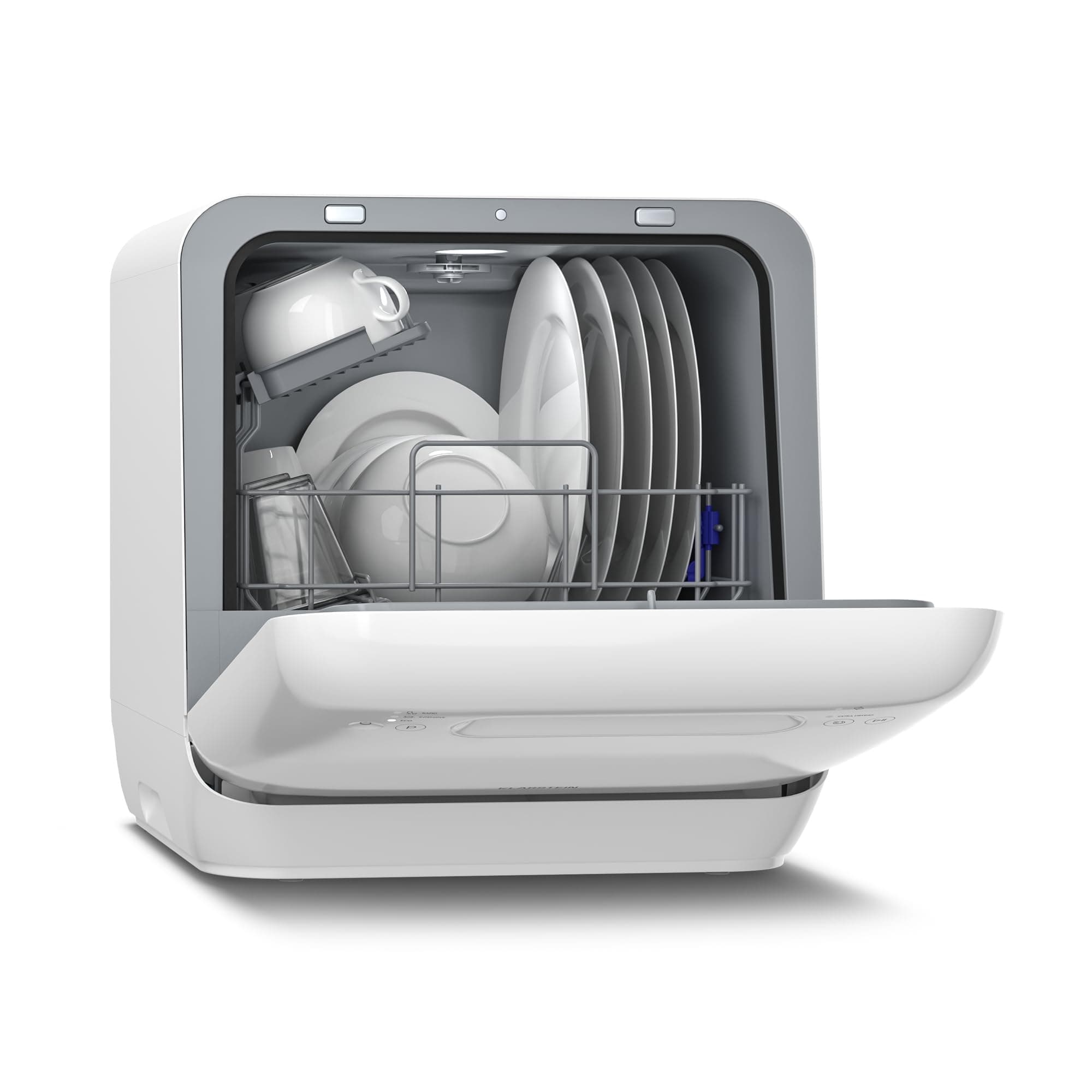 Klarstein Aquatica Table Top Dishwasher – Compact Countertop Dishwasher, 2 Place Settings, 5L Tank, No Plumbing Needed, 3 Programs, Portable & Quiet 58dB for Small Kitchens [Energy Class A]