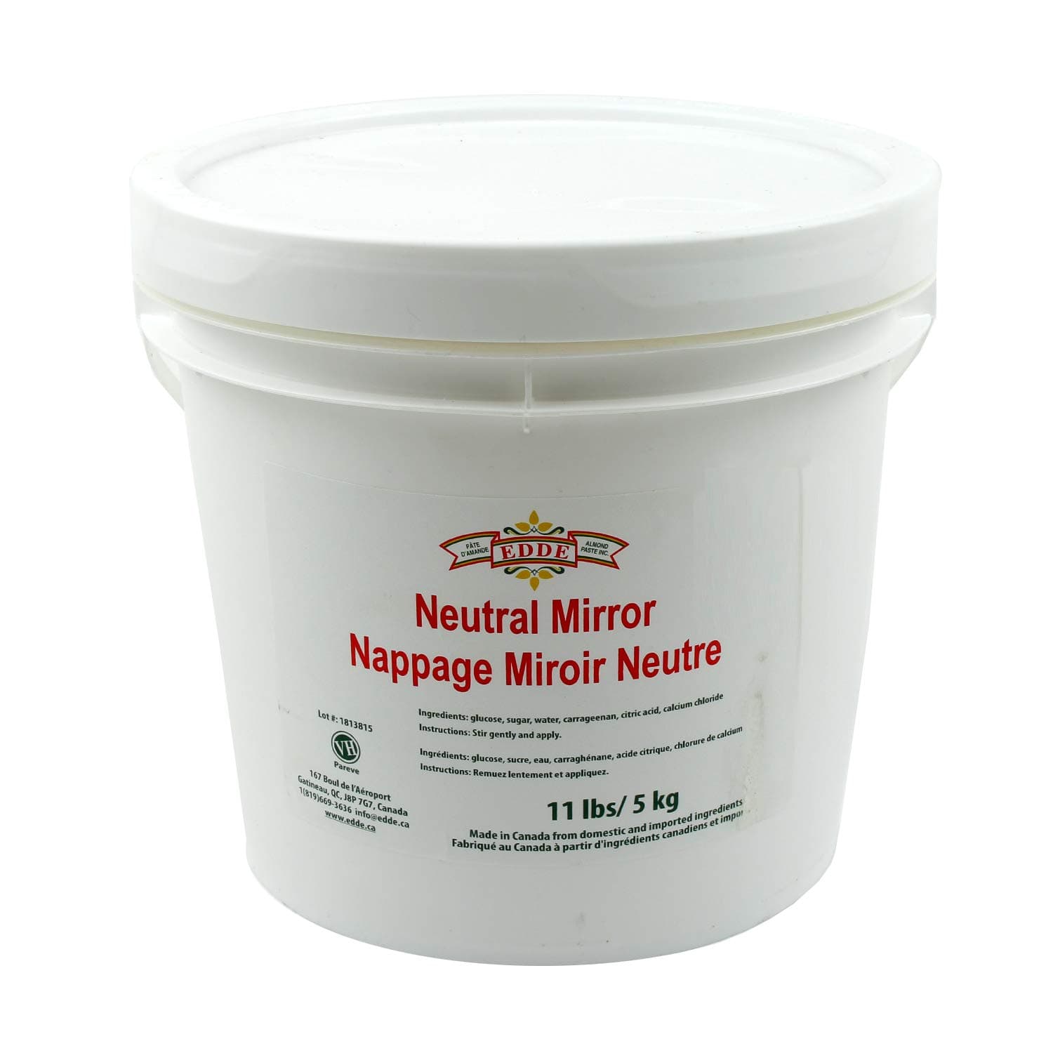 EDDE Neutral Mirror Glaze, One 11-Pound Pail