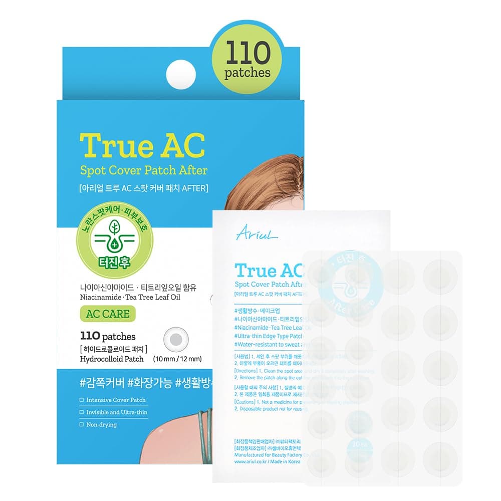 Ariul True AC Clear Spot Patch – Invisible Matte Hydrocolloid Patches, Waterproof, 10mm & 12mm, Korean Skincare (110 Count)