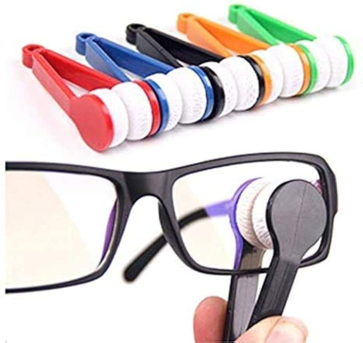 12 Pcs Mini Sun Glasses Eyeglass Microfiber Spectacles Cleaner Soft Brush Cleaning Tool Mini Microfiber Glasses Eyeglasses Cleaner Cleaning Clip (Random Color)