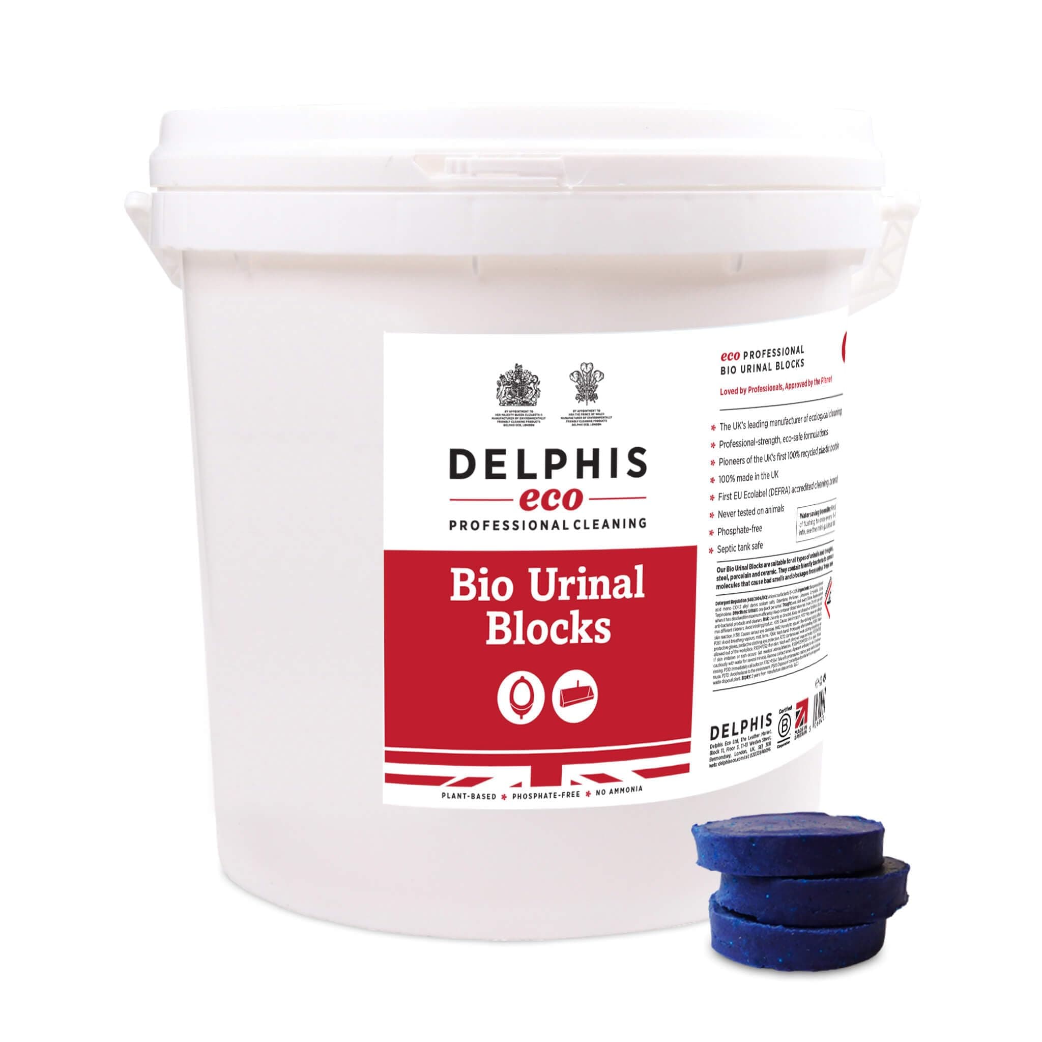 Delphis Eco Bio Urinal Blocks | 50 Blocks | Eco Friendly | Reduce Water Usage | Clean & Deodorise Urinals | Bleach-Free Biological Urinal Blocks