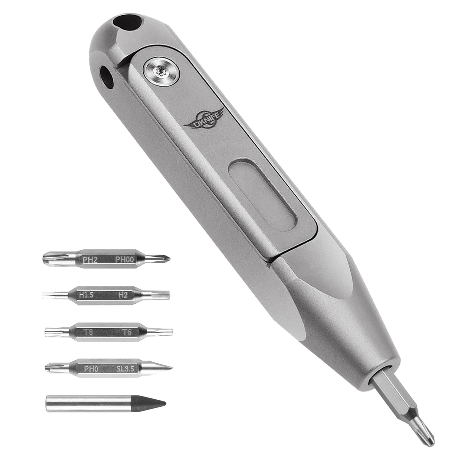 OKNIFE Otacle D1 Titanium Multi-Bit Screwdriver, 8-in-1 Mini Screwdriver Set, Magnetic Repair EDC Multitool for Computer Glasses Daily Home Use