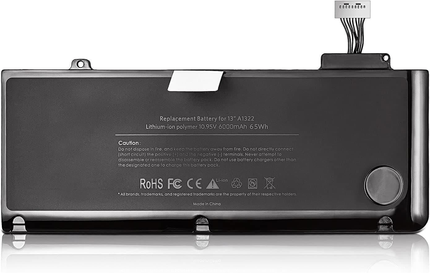 Runpower Replacement Battery for MacBook Pro 13 inch A1278(Mid 2009, Mid 2010, Early 2011, Late 2011, Mid 2012) A1322 [10.95V 6000mAh]