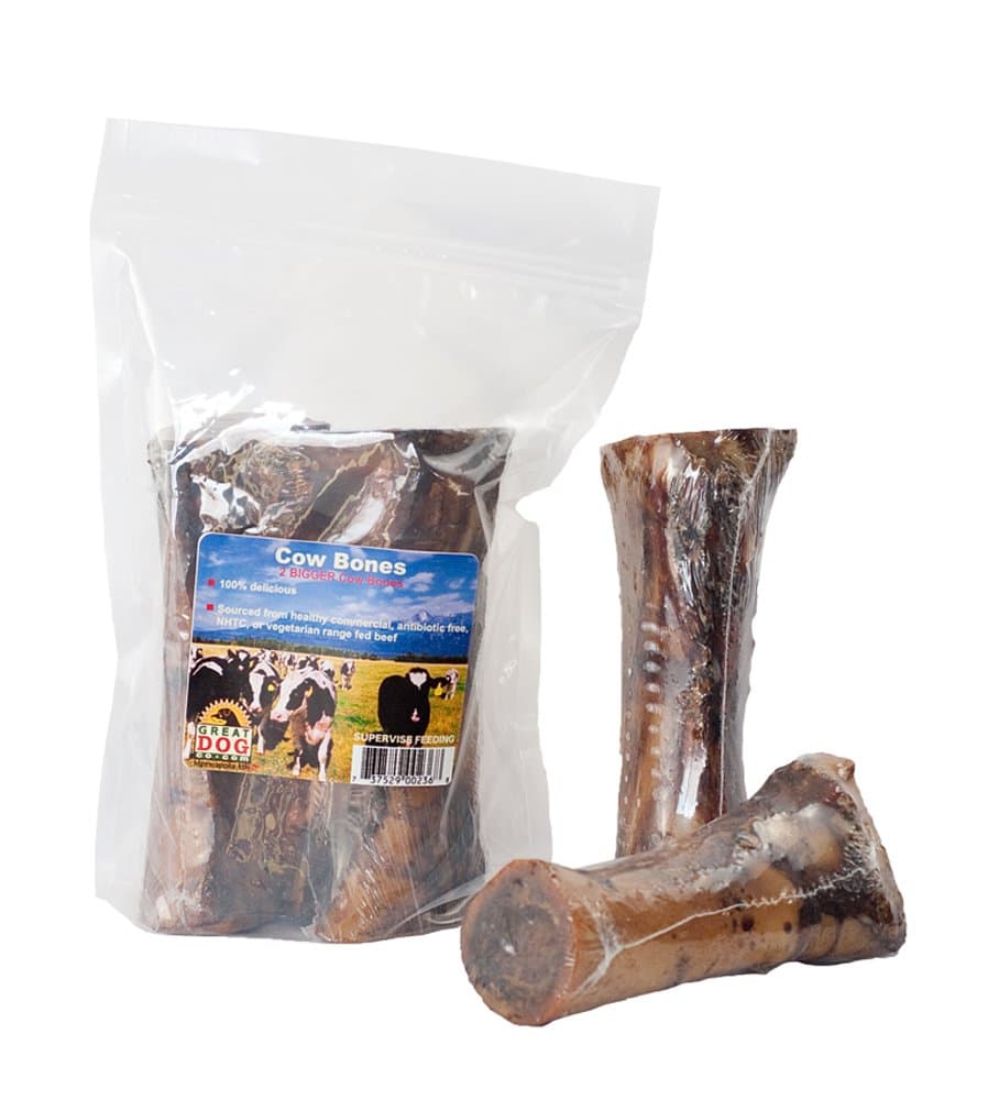 Great Dog Bigger Beef Bones - 2, 6-7 Inch Bones - Sourced and Made in USA Only
