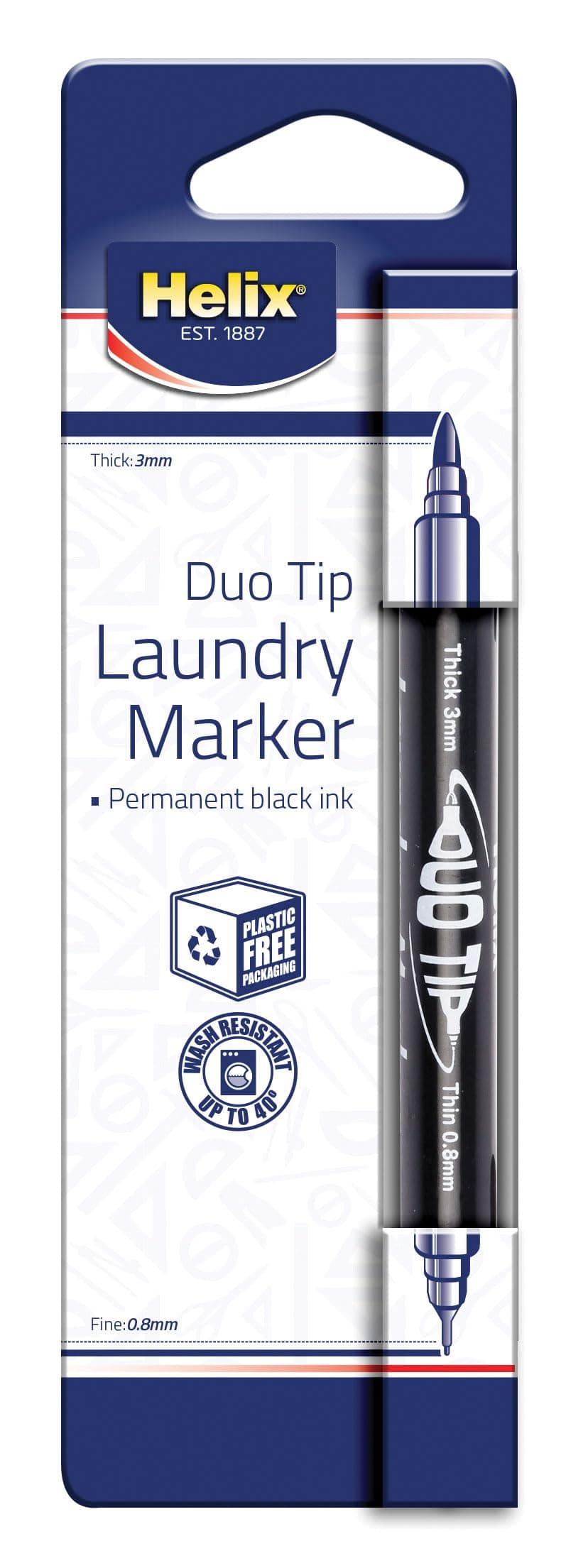 Helix Duo Tip Laundry Marker Pen, Stationery,